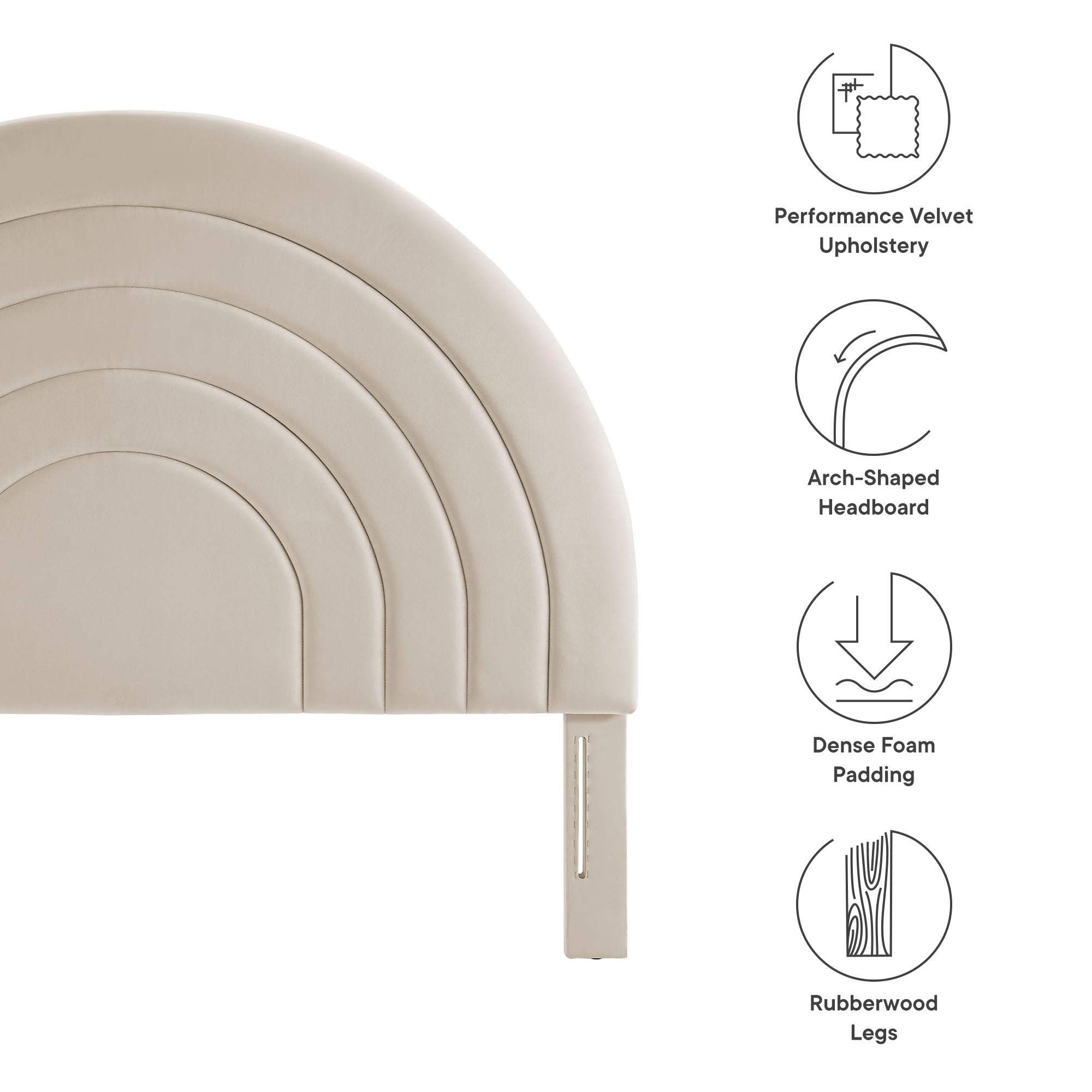 Solana Arched Performance Velvet Queen Headboard by Modway - Best Buy Furniture