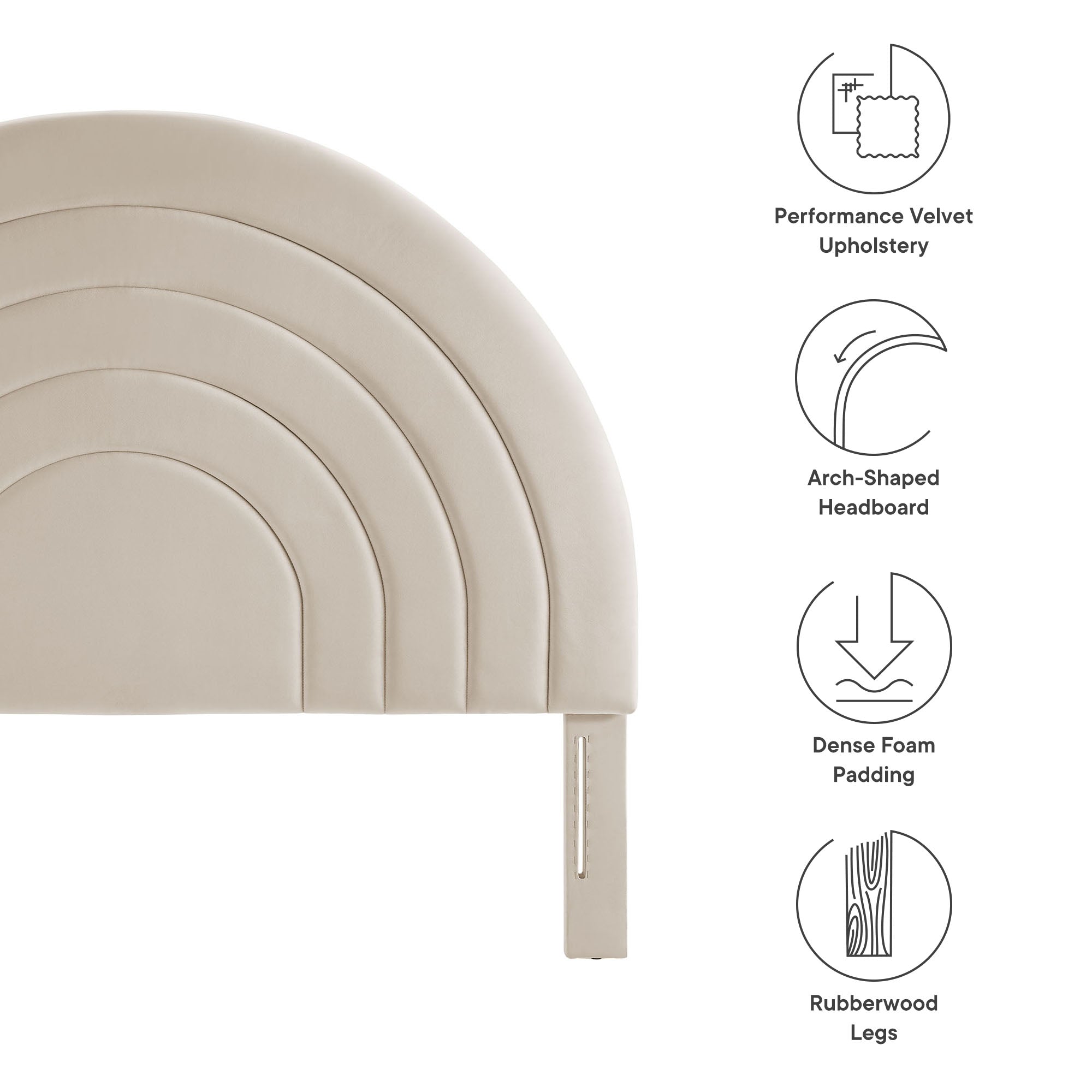 Solana Arched Performance Velvet King Headboard by Modway - Best Buy Furniture