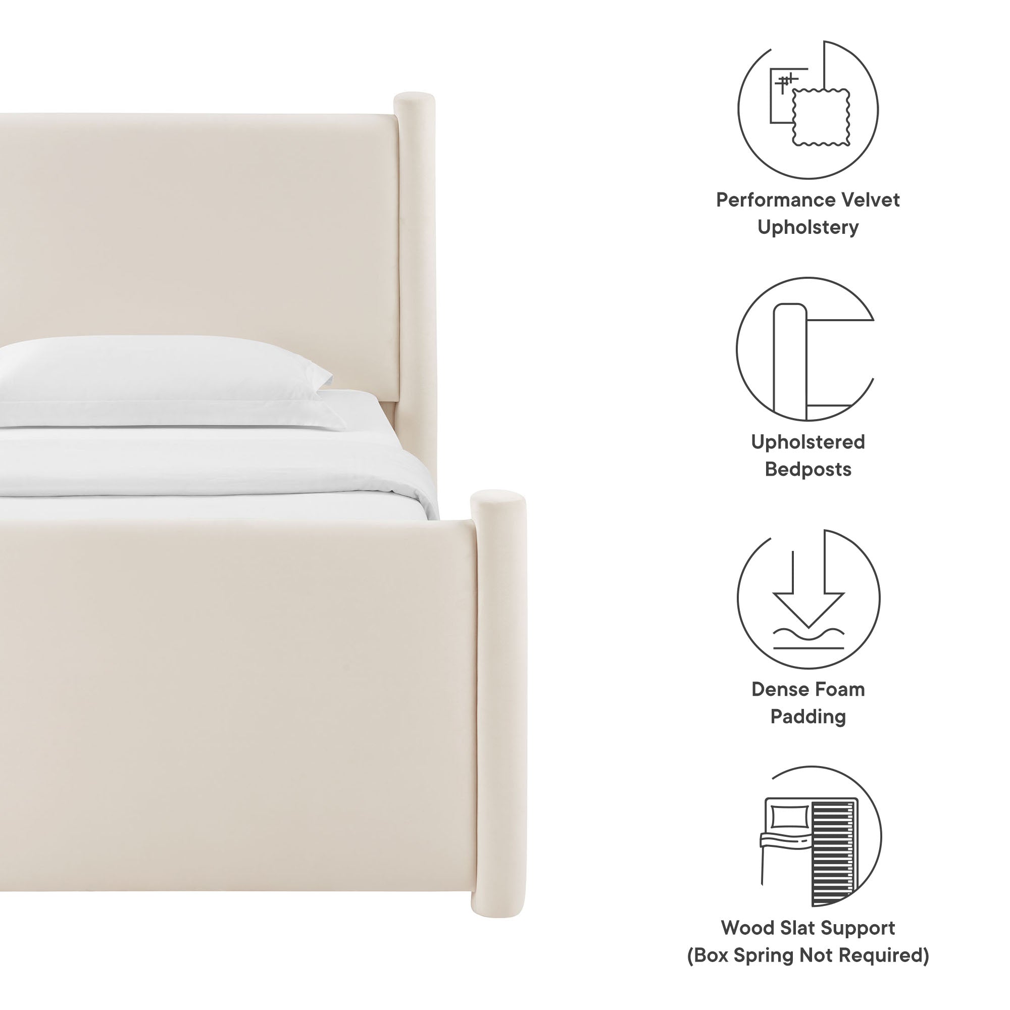 Rael Performance Velvet Twin Platform Bed by Modway - Best Buy Furniture