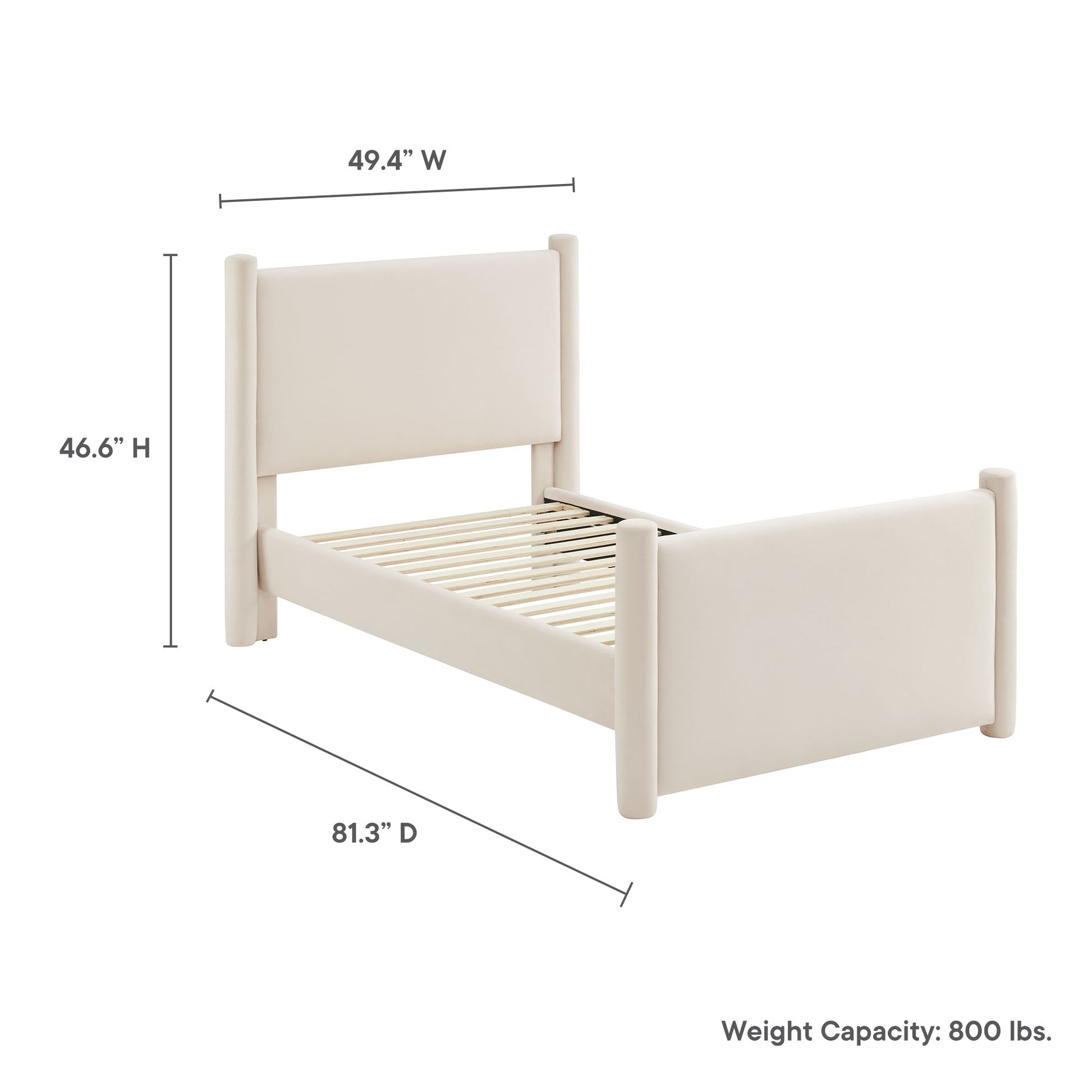 Rael Performance Velvet Twin Platform Bed by Modway - Best Buy Furniture