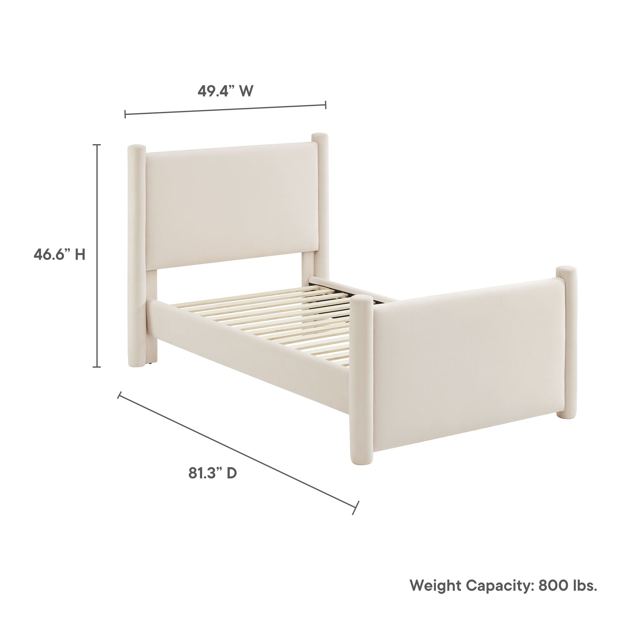 Rael Performance Velvet Twin Platform Bed by Modway - Best Buy Furniture