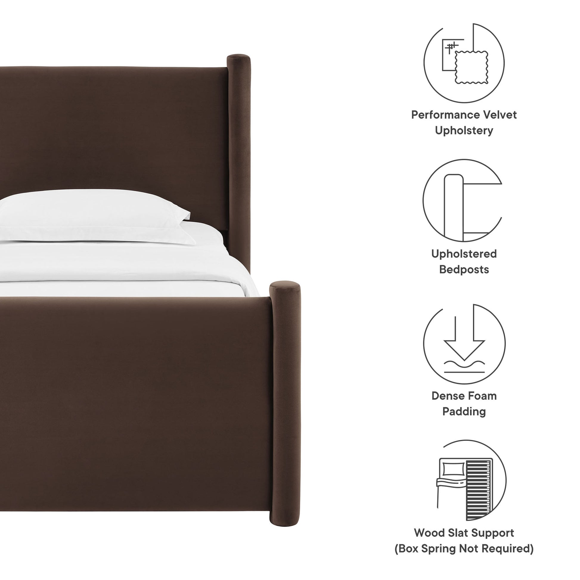 Rael Performance Velvet Twin Platform Bed by Modway - Best Buy Furniture