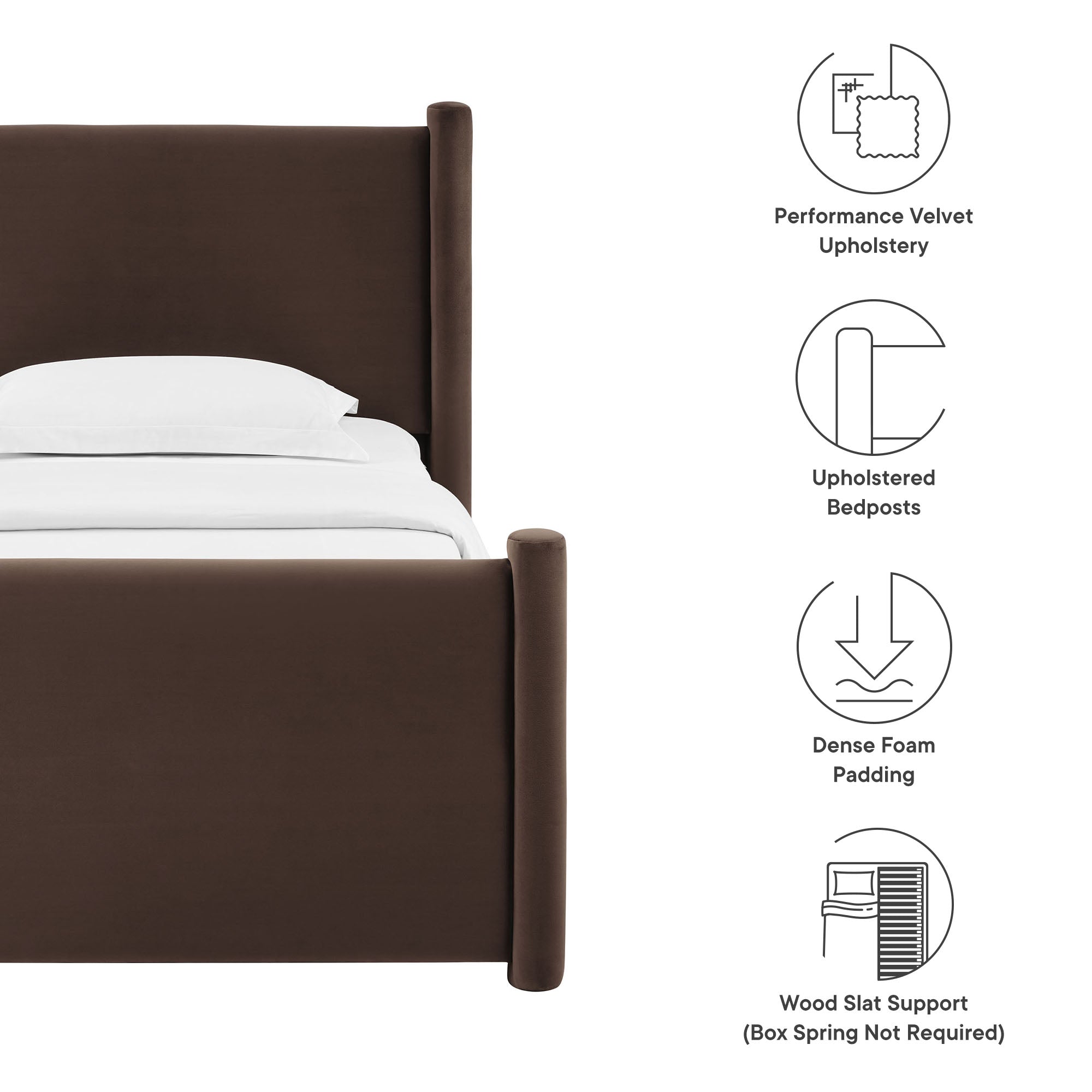 Rael Performance Velvet Twin Platform Bed by Modway - Best Buy Furniture