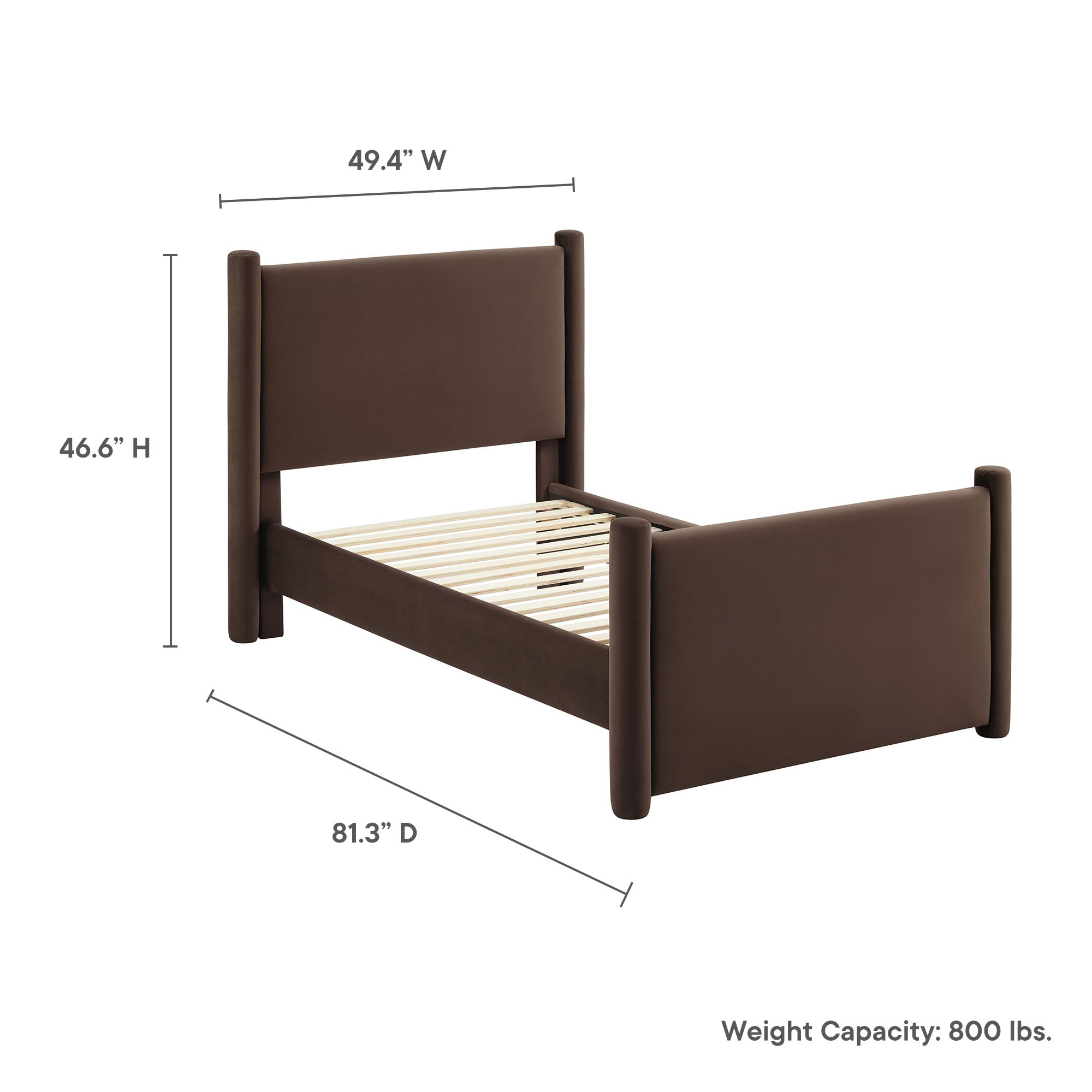 Rael Performance Velvet Twin Platform Bed by Modway - Best Buy Furniture