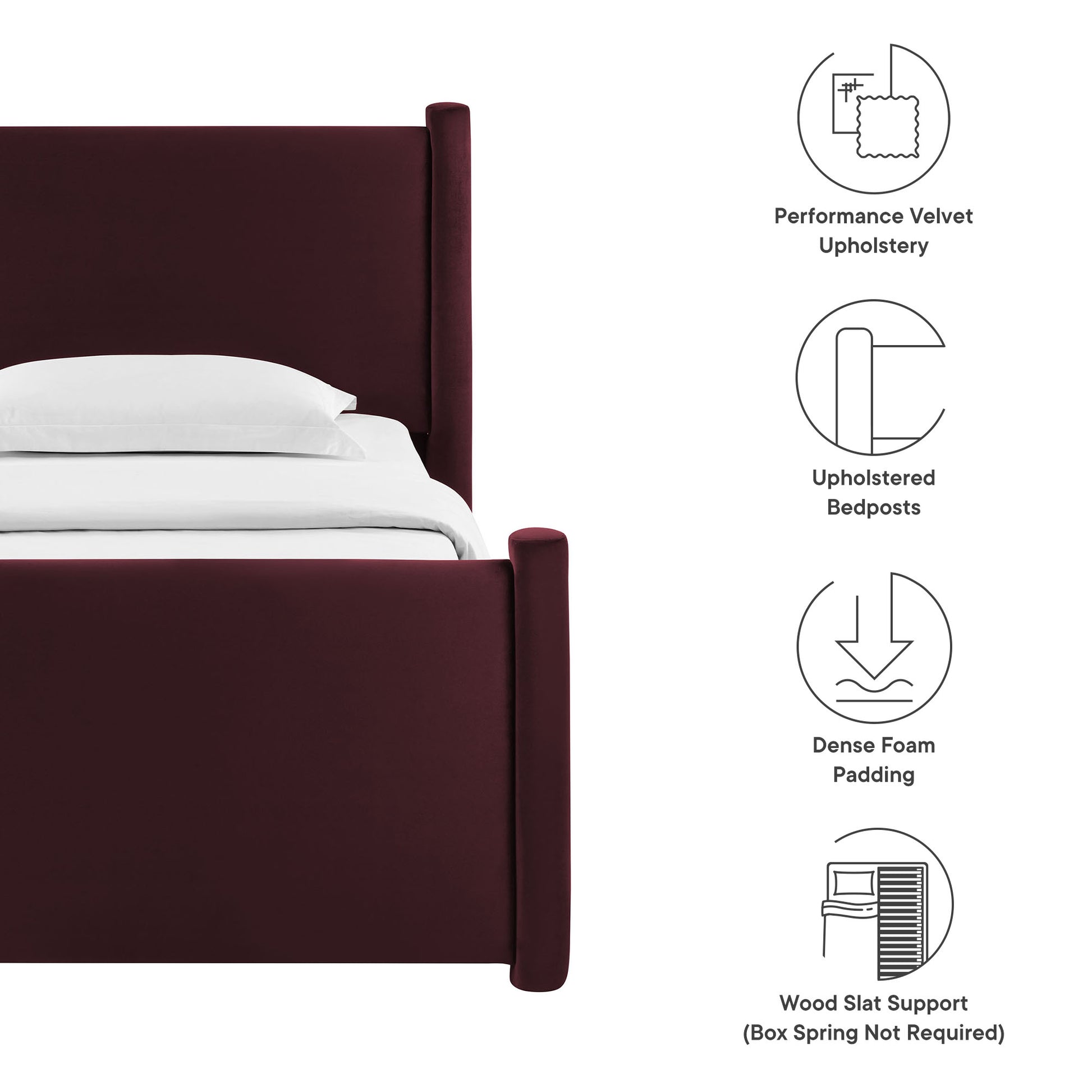 Rael Performance Velvet Twin Platform Bed by Modway - Best Buy Furniture