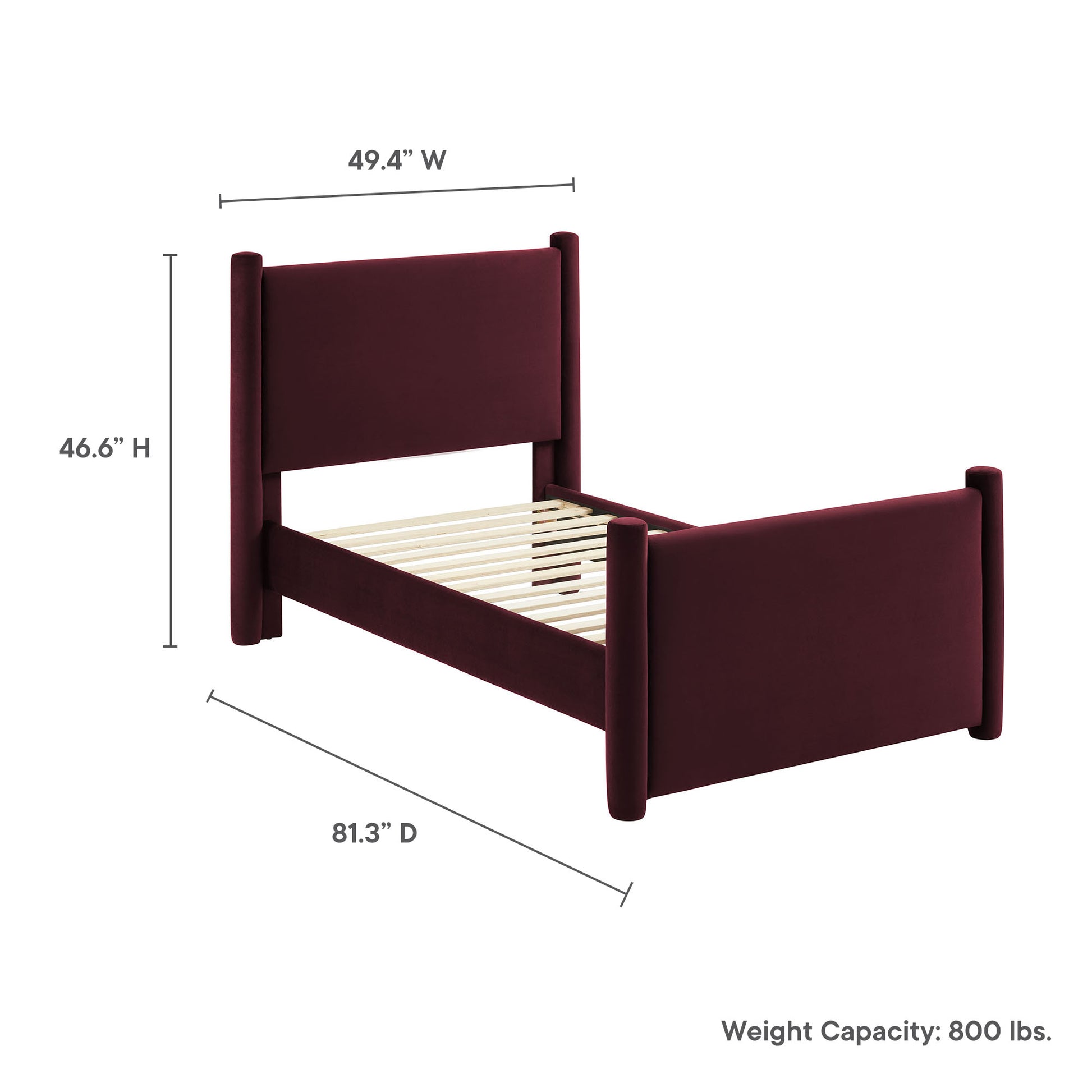 Rael Performance Velvet Twin Platform Bed by Modway - Best Buy Furniture