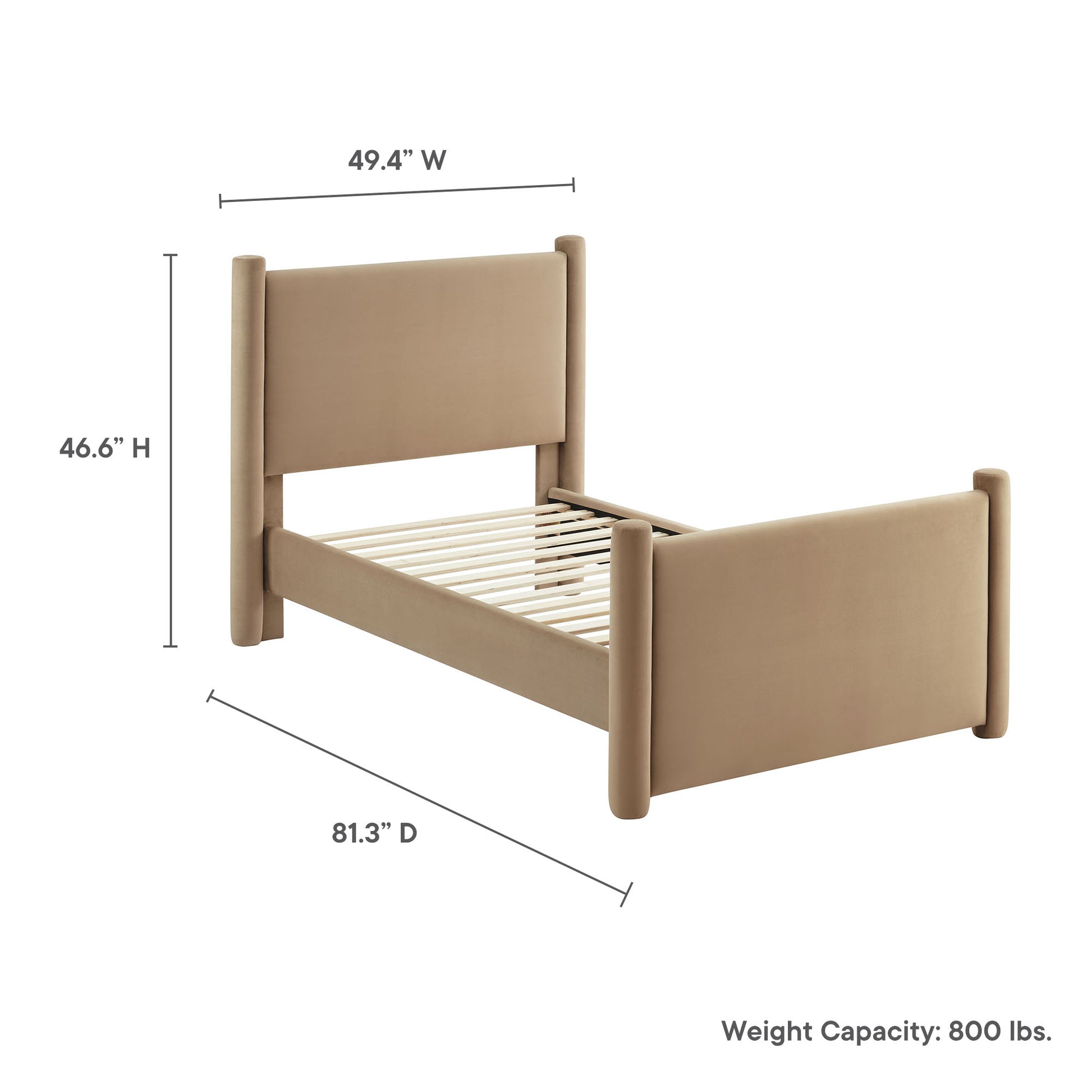 Rael Performance Velvet Twin Platform Bed by Modway - Best Buy Furniture