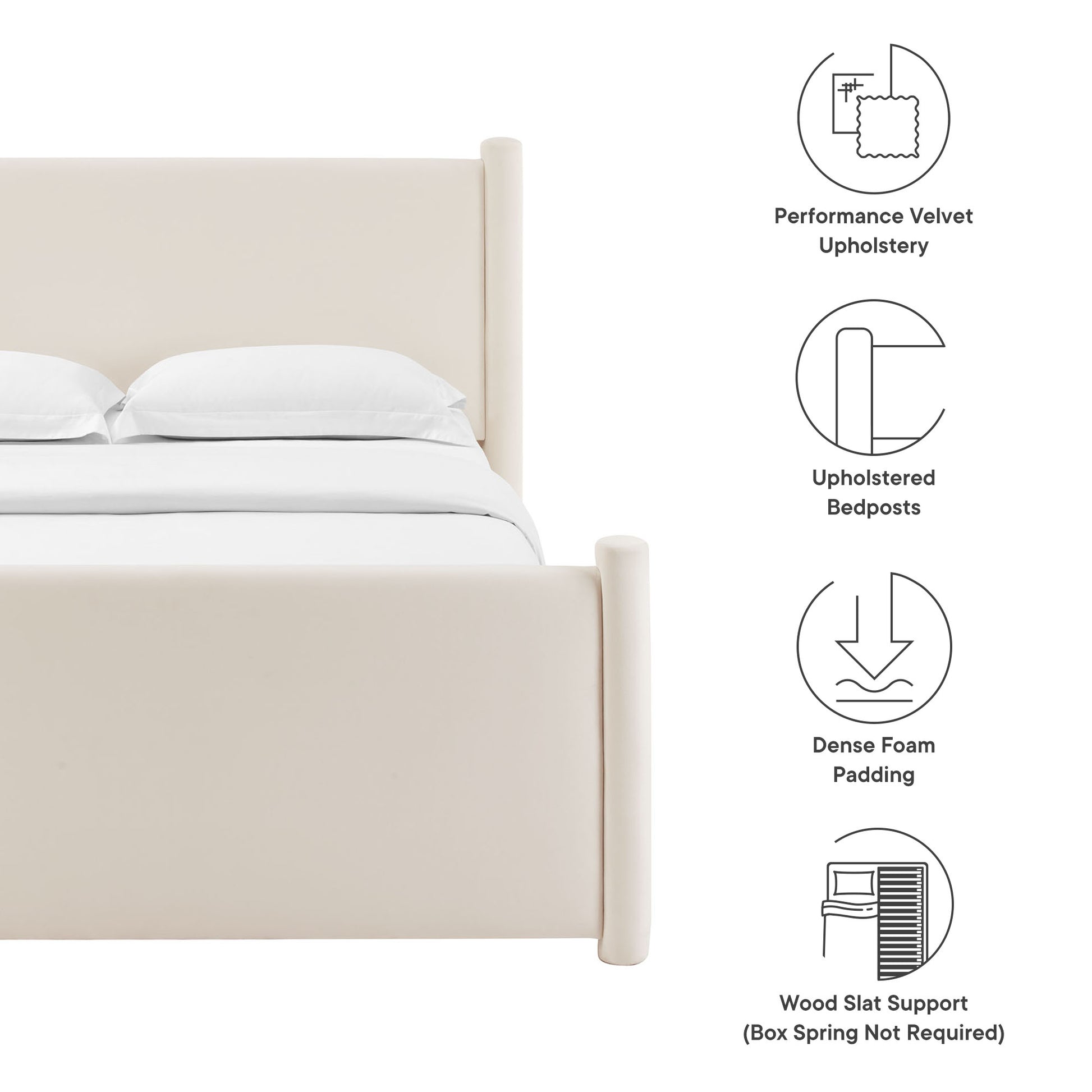 Rael Performance Velvet King Platform Bed by Modway - Best Buy Furniture