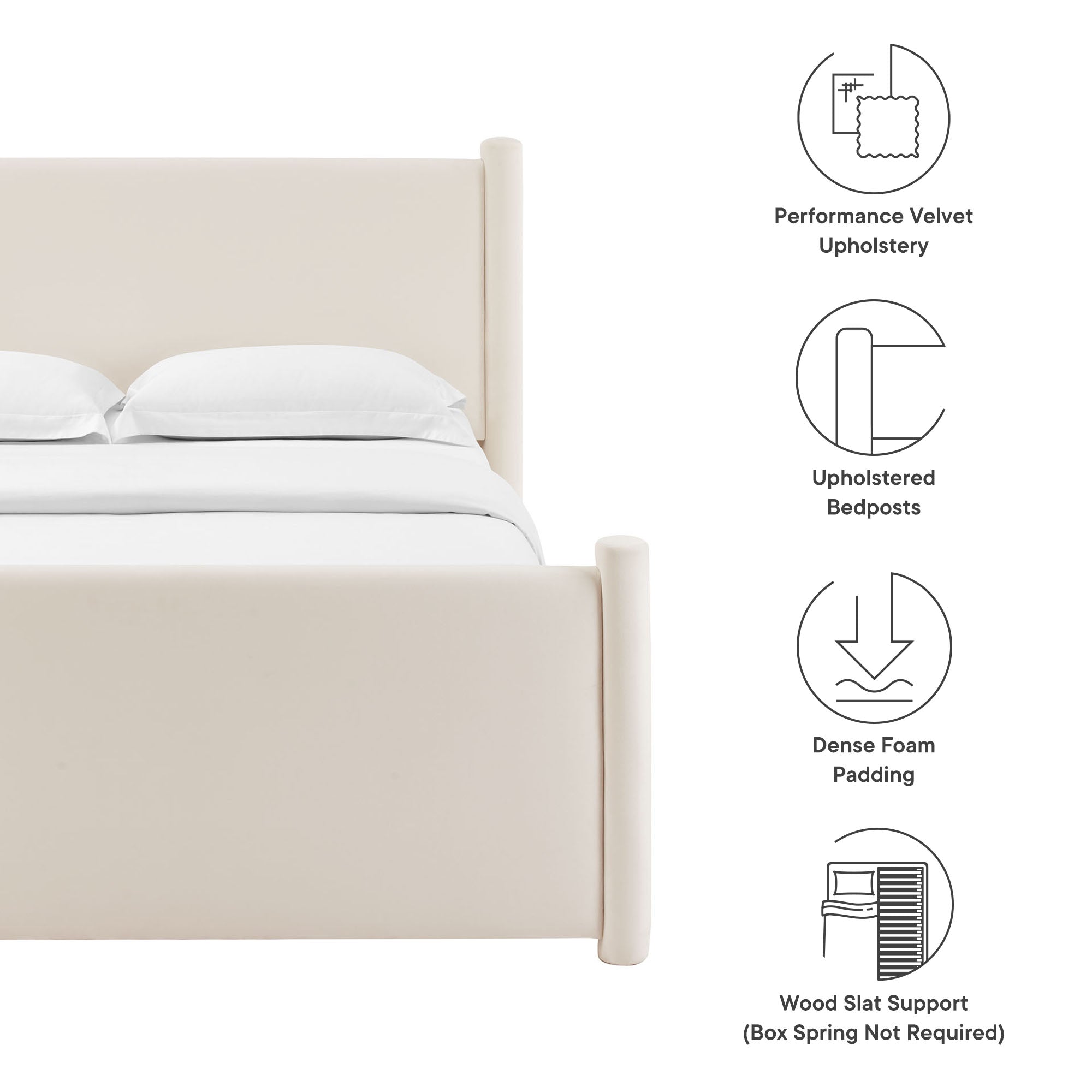 Rael Performance Velvet King Platform Bed by Modway - Best Buy Furniture