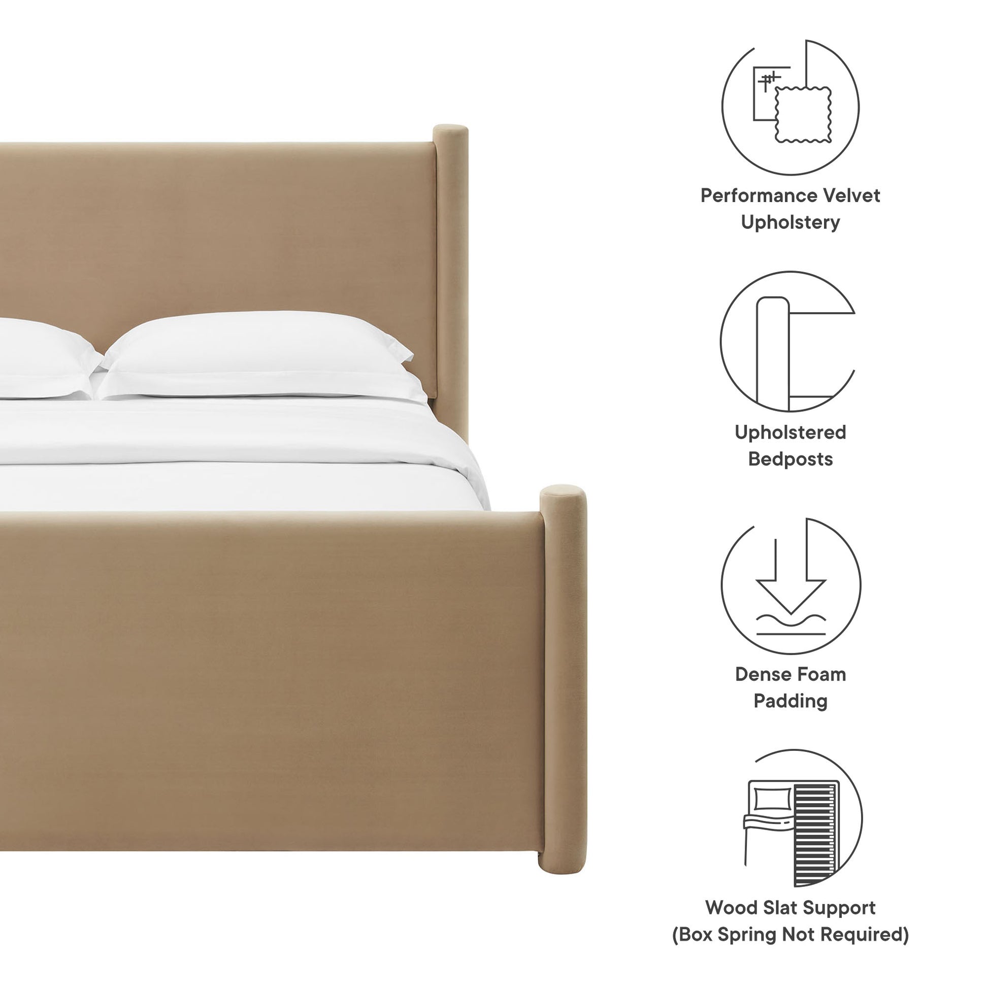 Rael Performance Velvet King Platform Bed by Modway - Best Buy Furniture