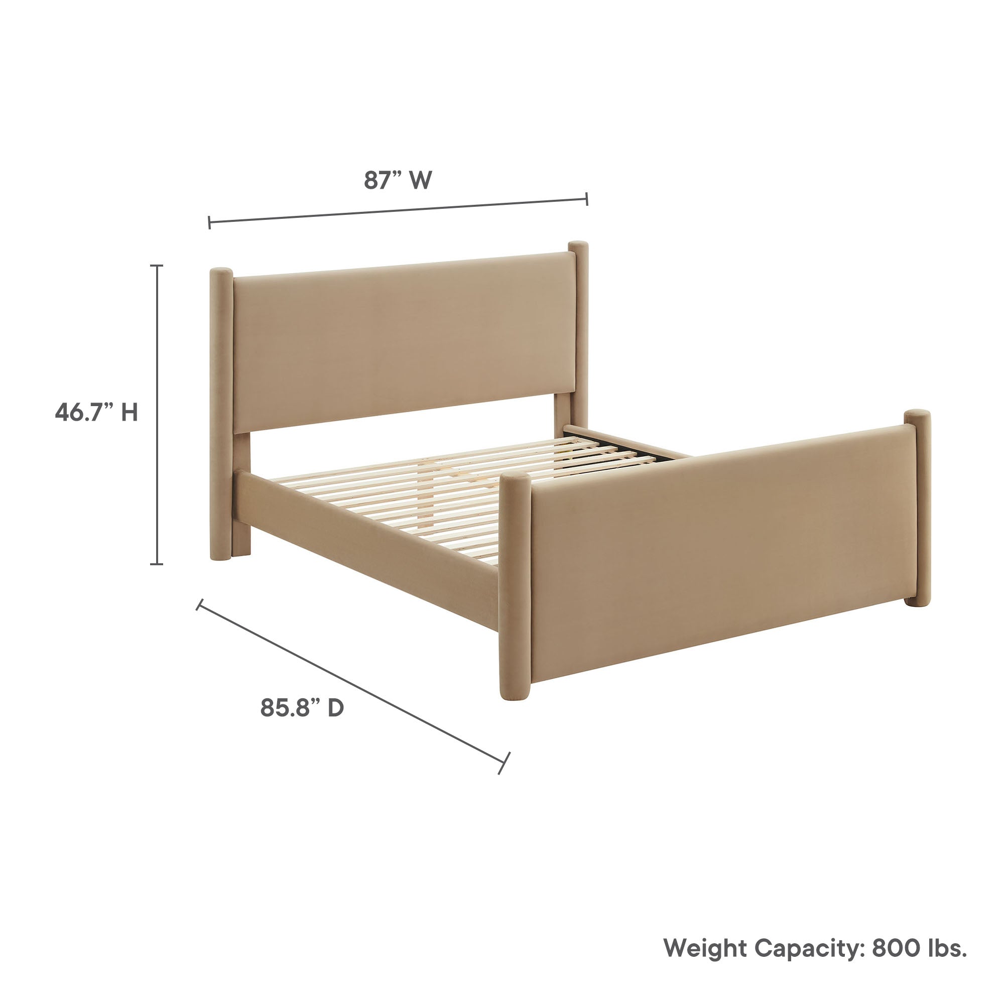 Rael Performance Velvet King Platform Bed by Modway - Best Buy Furniture