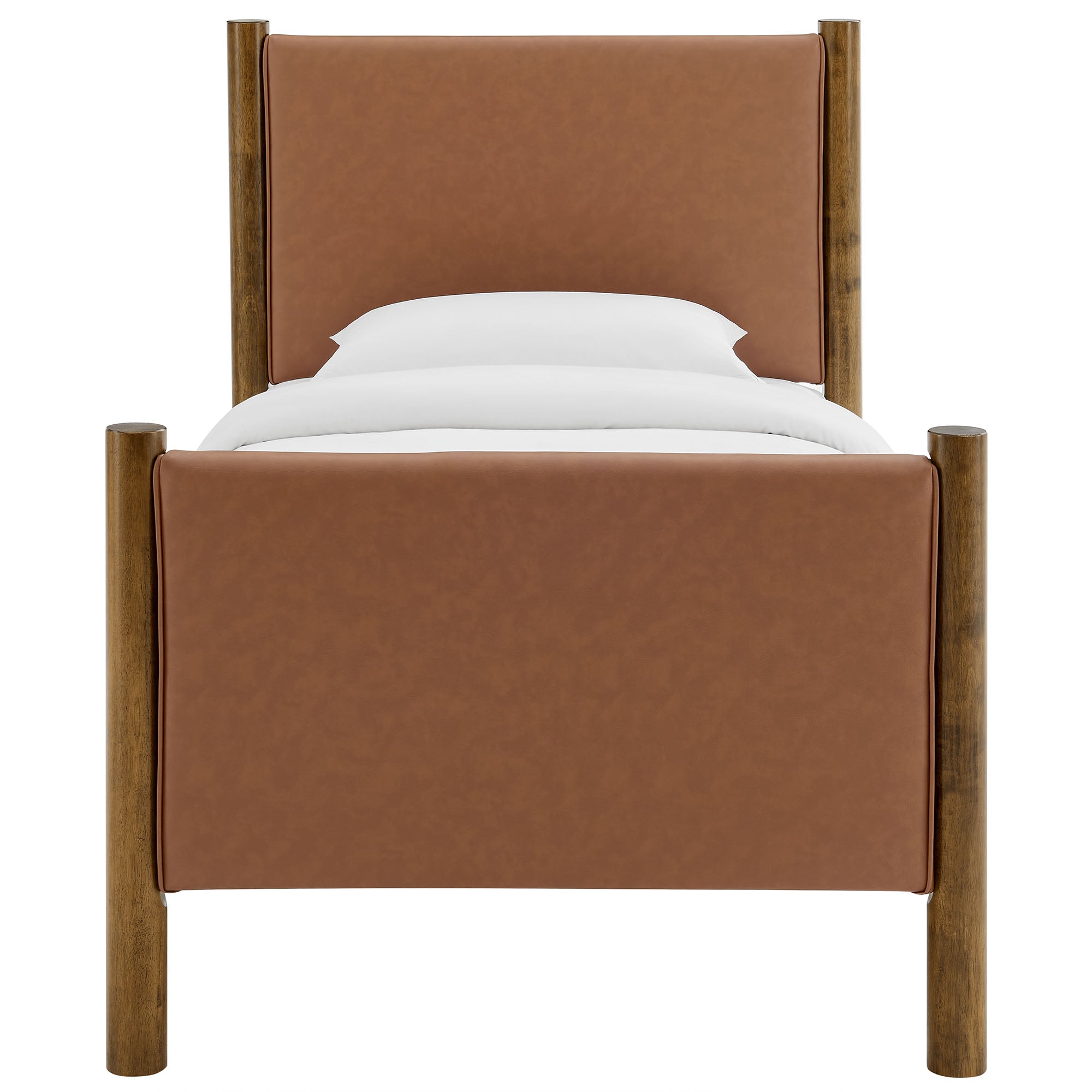 Maven Twin Size Vegan Leather Upholstered Platform Bed by Modway - Best Buy Furniture