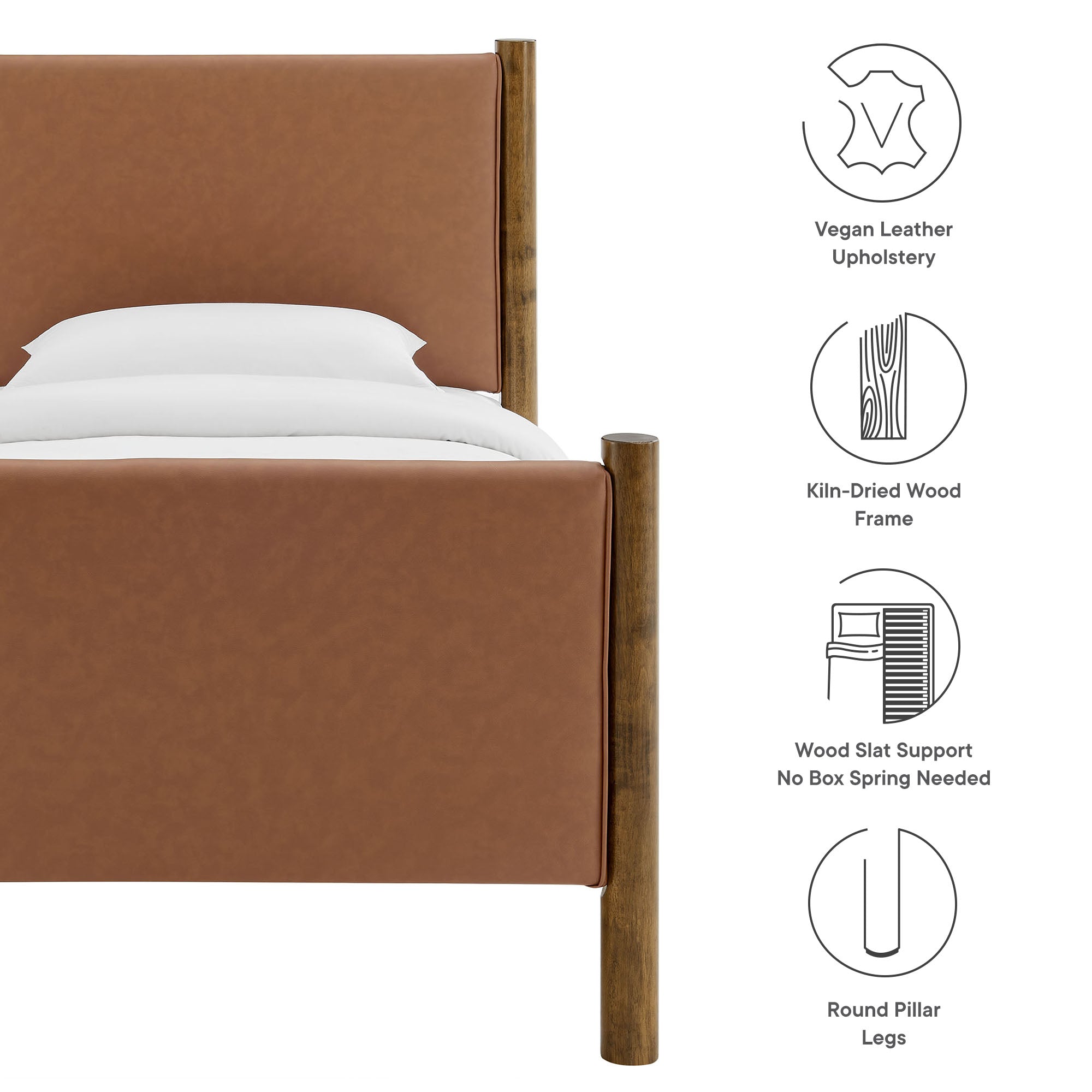 Maven Twin Size Vegan Leather Upholstered Platform Bed by Modway - Best Buy Furniture