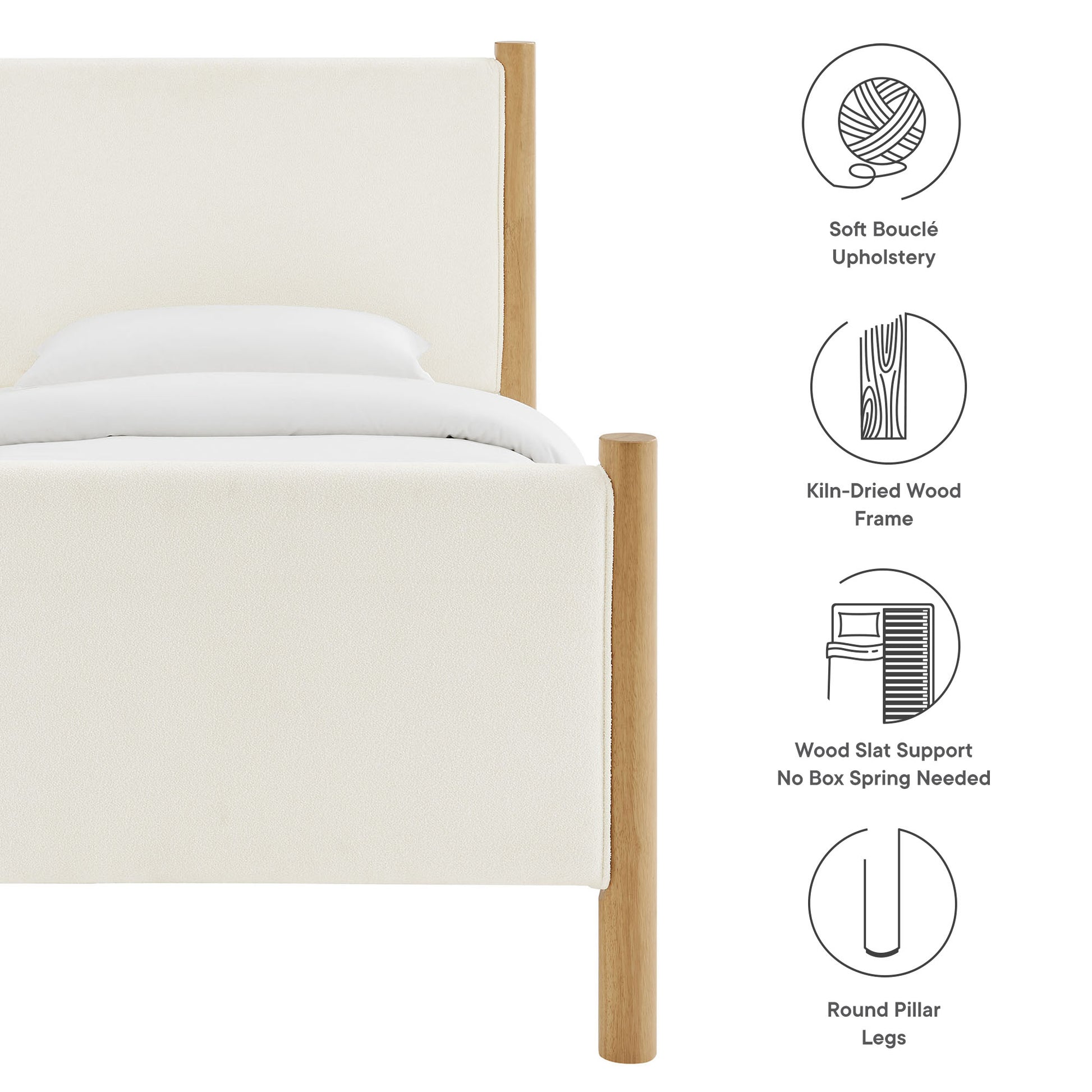 Maven Twin Size Boucle Upholstered Platform Bed by Modway - Best Buy Furniture