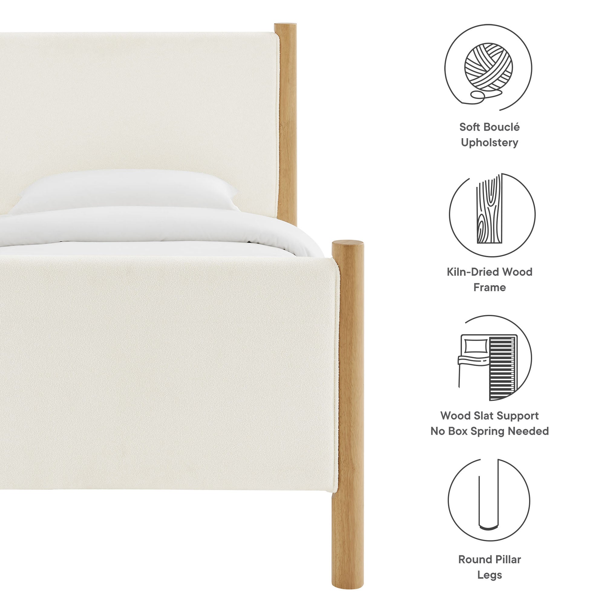 Maven Twin Size Boucle Upholstered Platform Bed by Modway - Best Buy Furniture