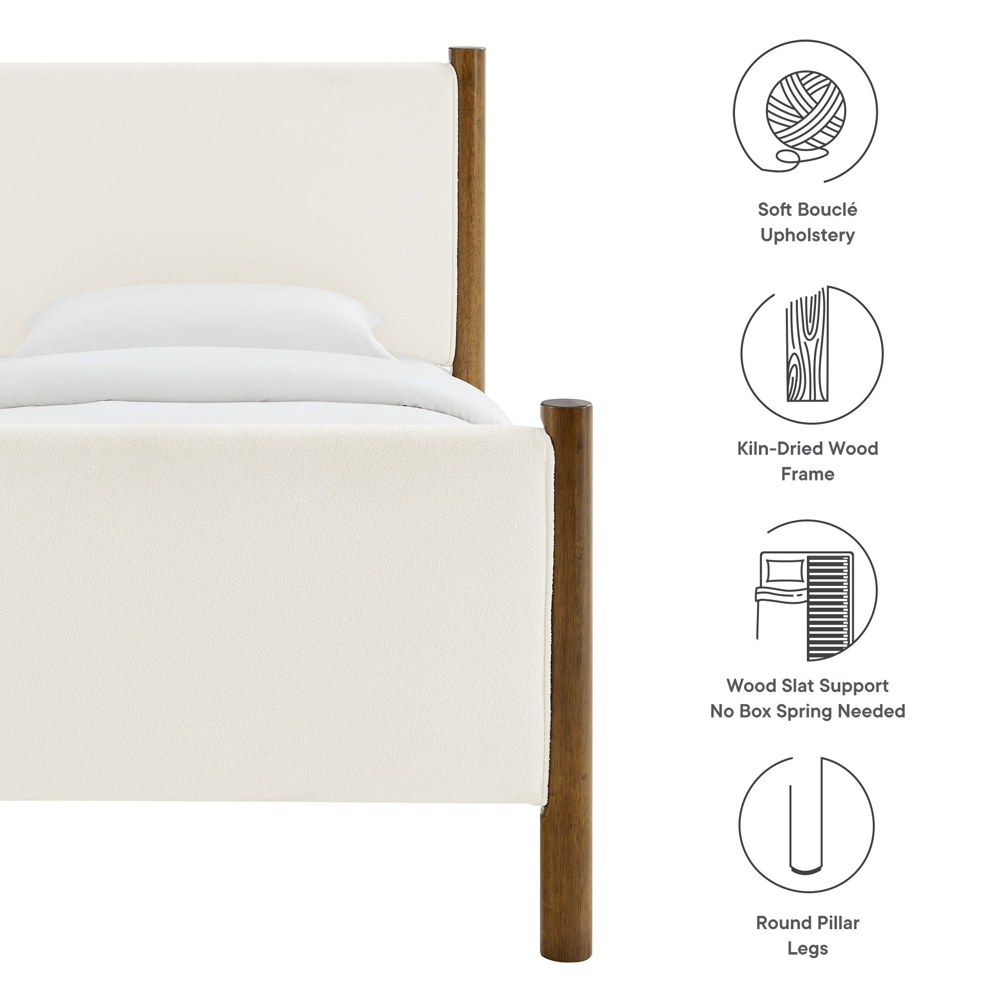 Maven Twin Size Boucle Upholstered Platform Bed by Modway - Best Buy Furniture