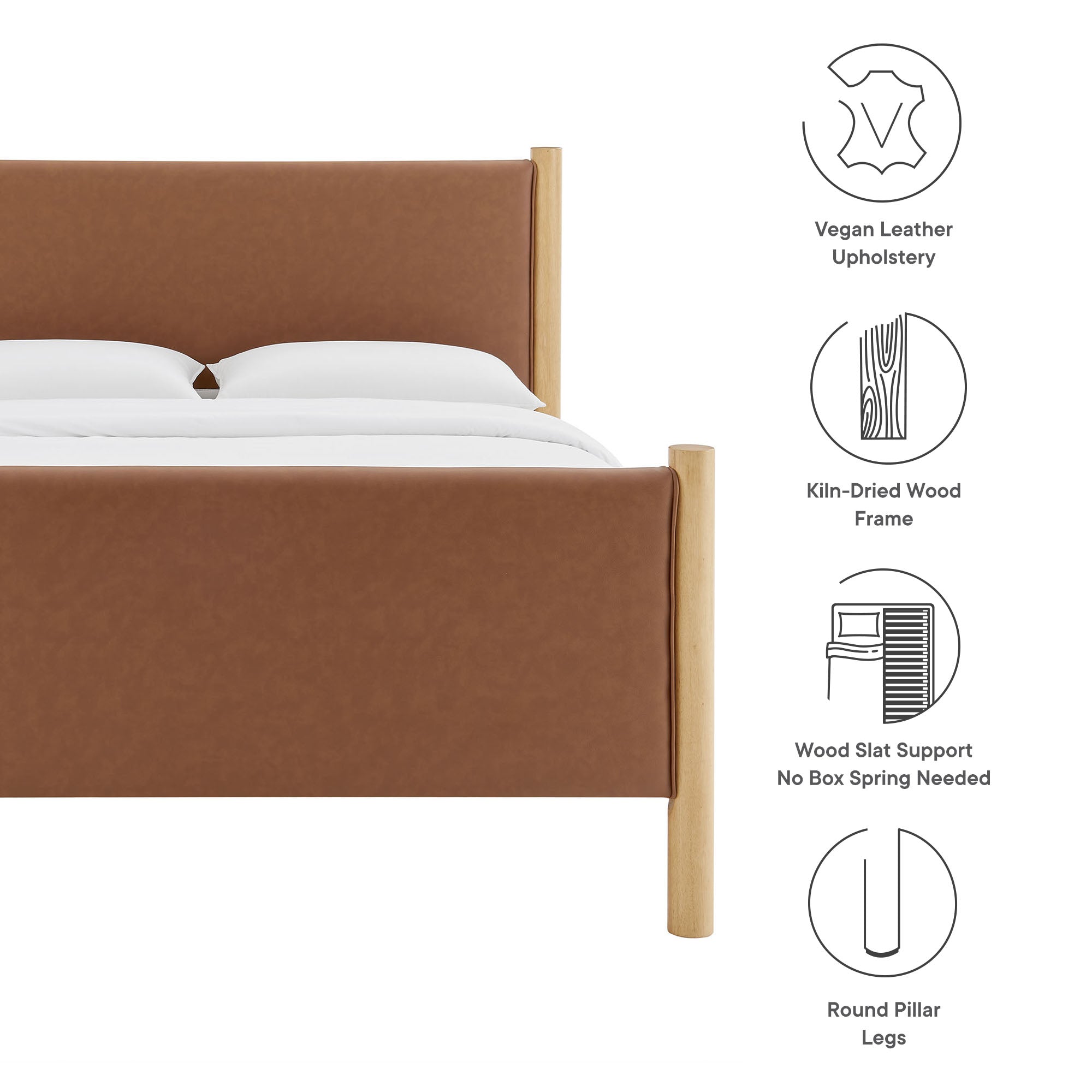 Maven Queen Size Vegan Leather Upholstered Platform Bed by Modway - Best Buy Furniture