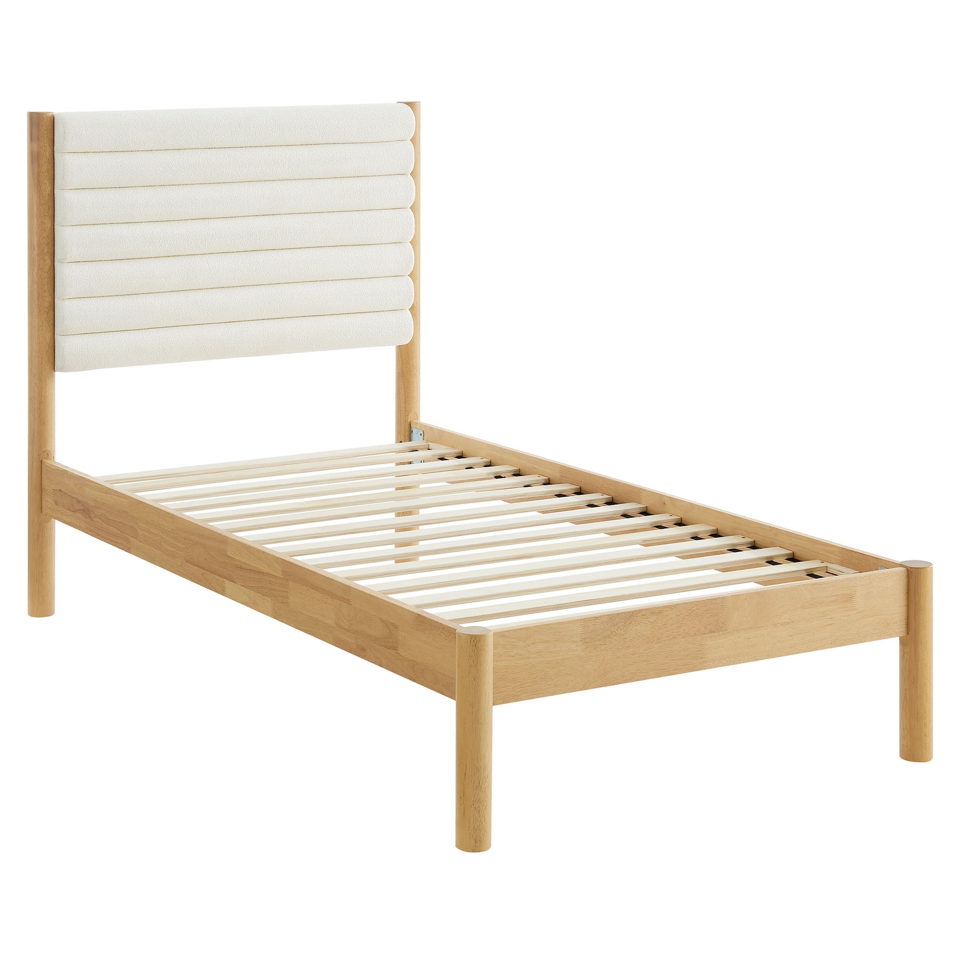 Olea Channel Tufted Boucle Solid Wood Twin Platform Bed by Modway - Best Buy Furniture