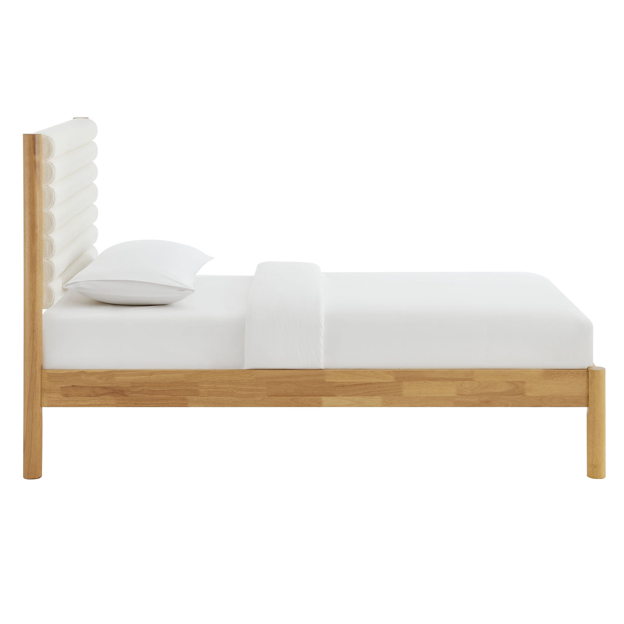 Olea Channel Tufted Boucle Solid Wood Twin Platform Bed by Modway - Best Buy Furniture