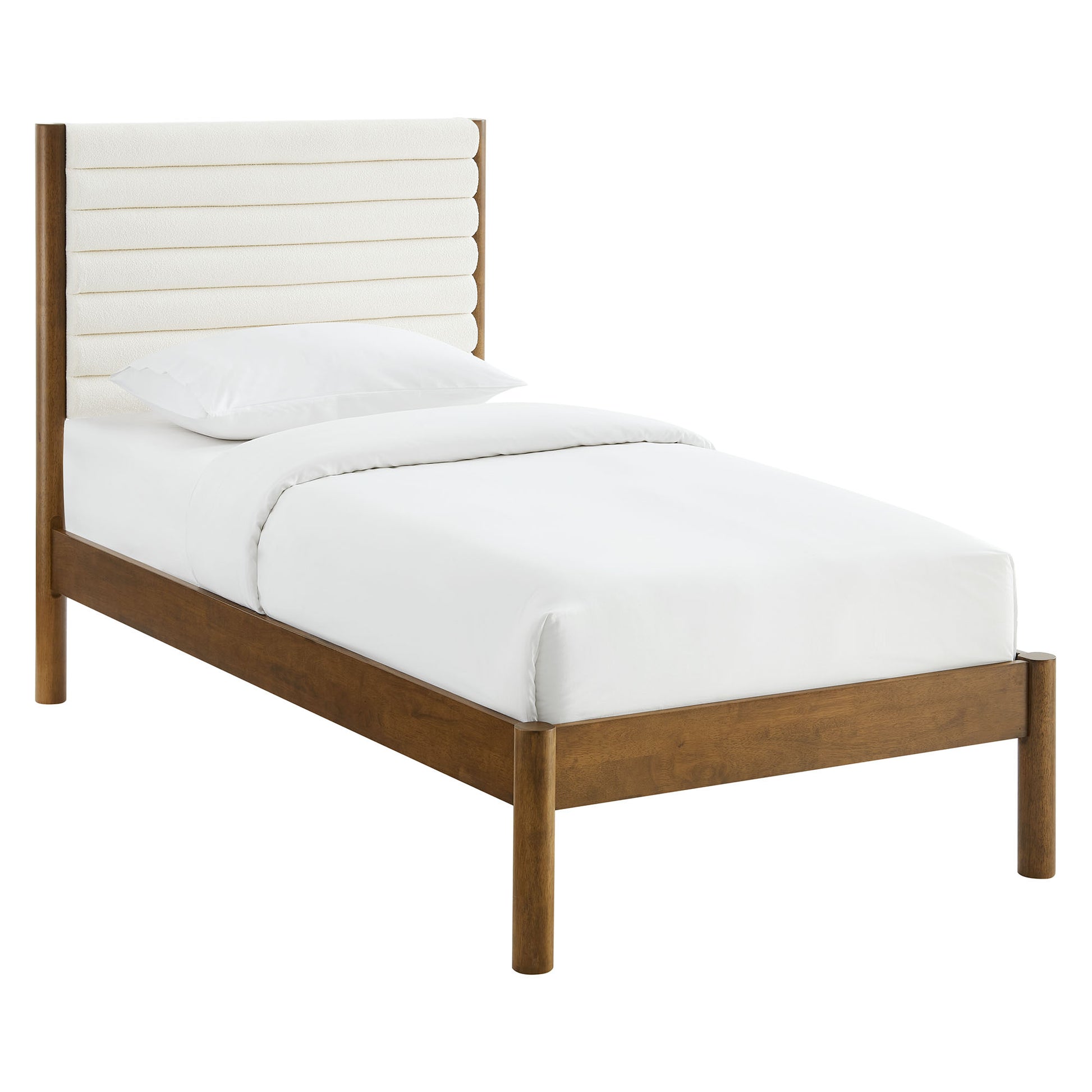 Olea Channel Tufted Boucle Solid Wood Twin Platform Bed by Modway - Best Buy Furniture