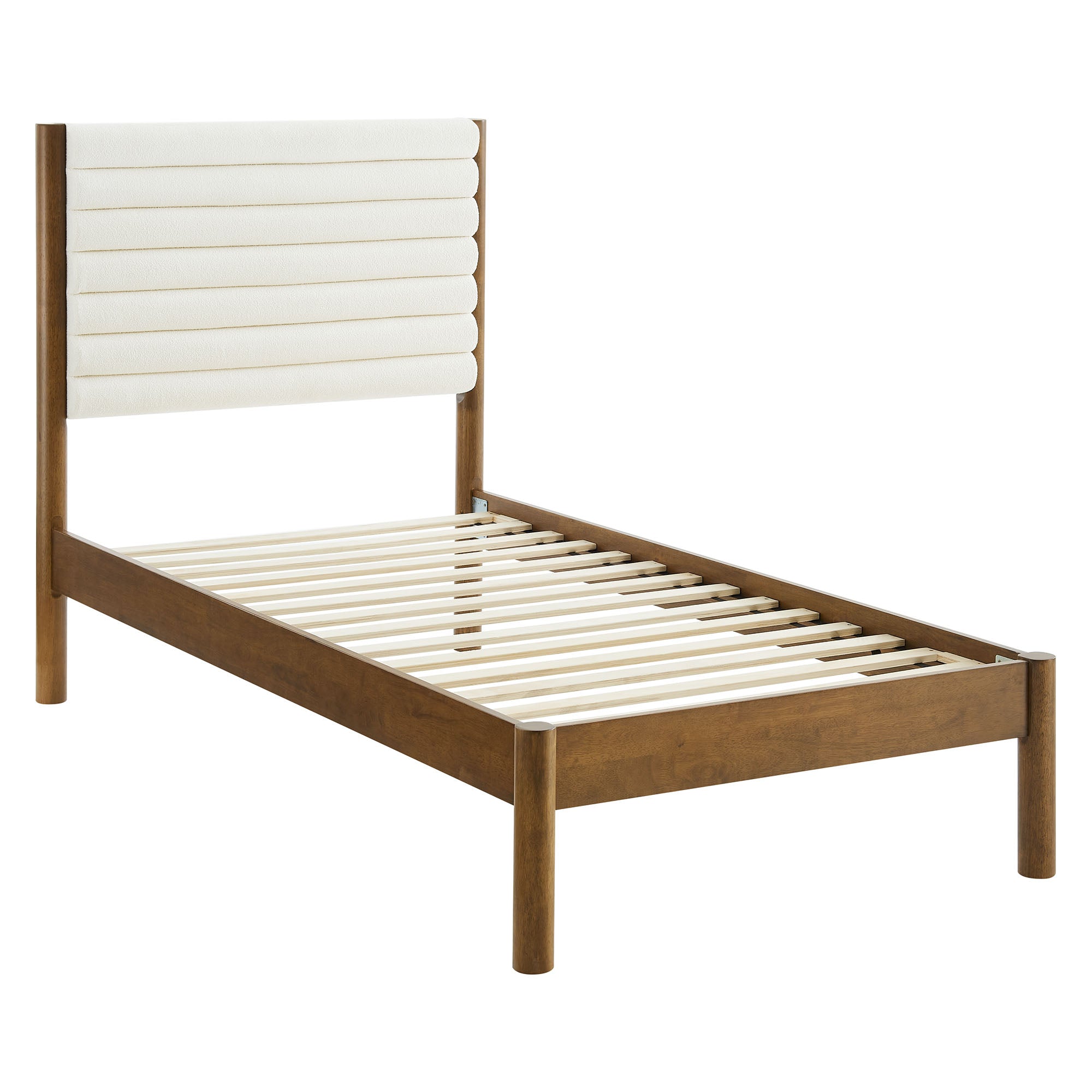 Olea Channel Tufted Boucle Solid Wood Twin Platform Bed by Modway - Best Buy Furniture