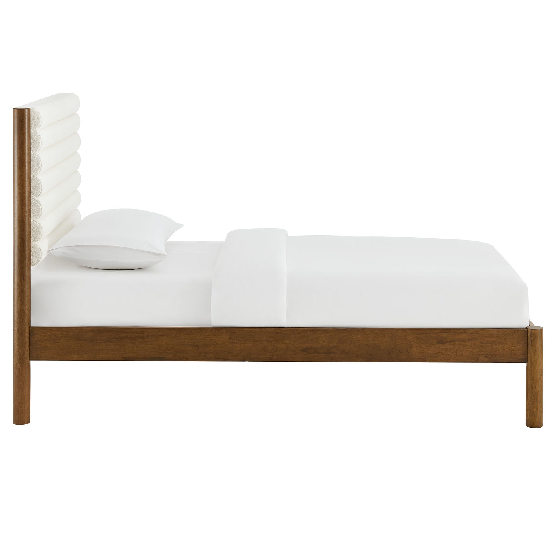 Olea Channel Tufted Boucle Solid Wood Twin Platform Bed by Modway - Best Buy Furniture