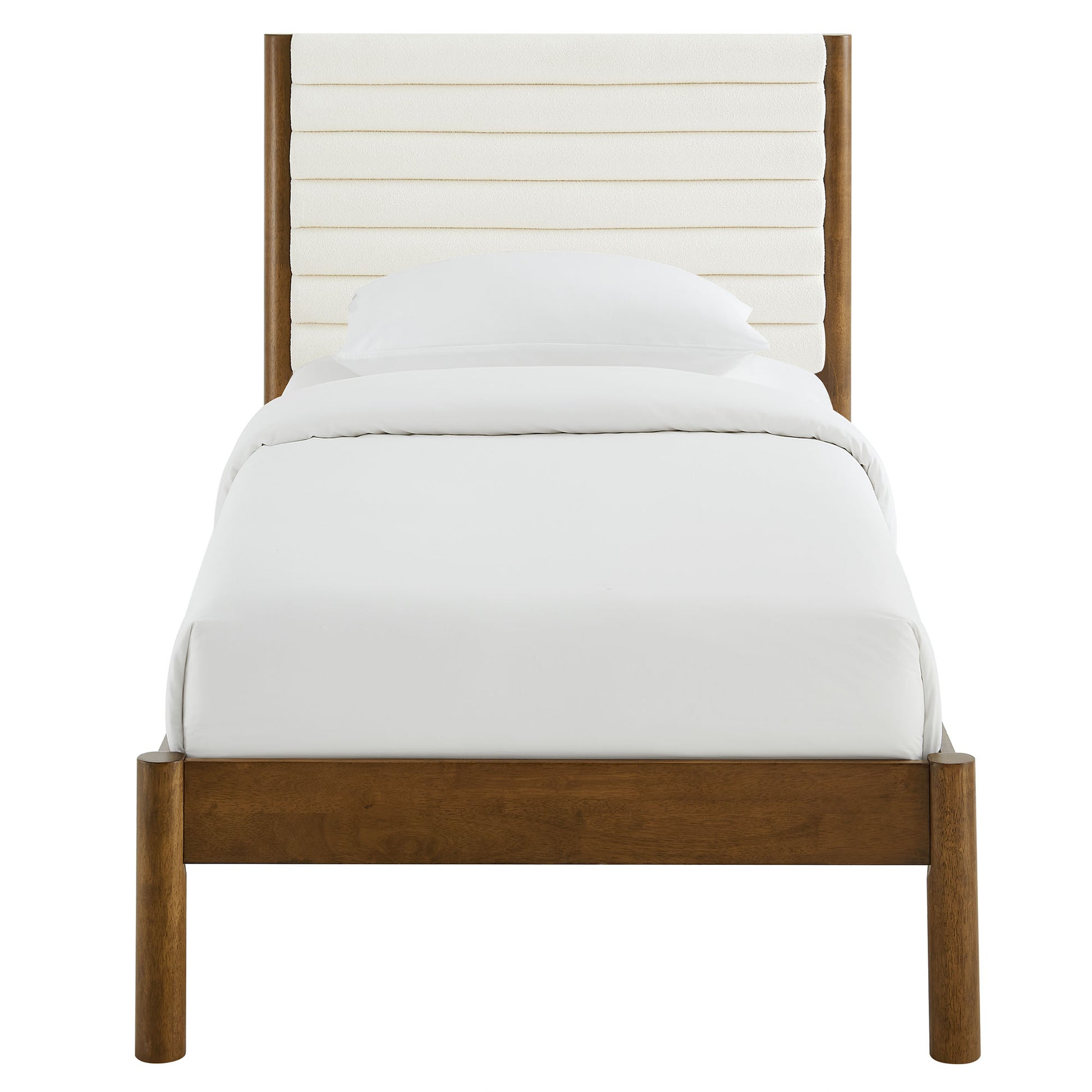 Olea Channel Tufted Boucle Solid Wood Twin Platform Bed by Modway - Best Buy Furniture