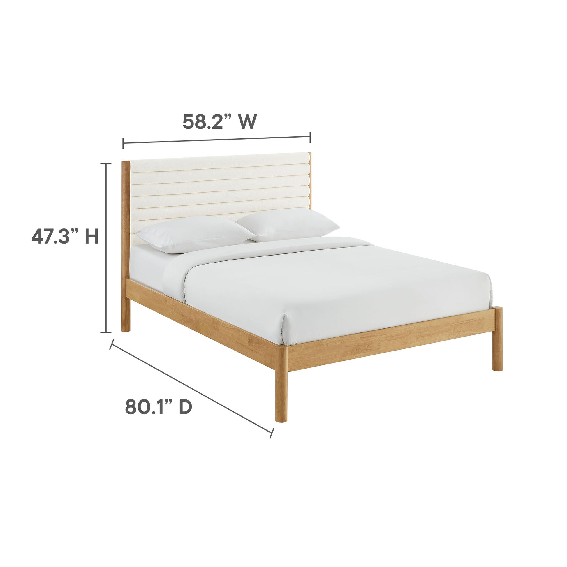 Olea Channel Tufted Boucle Solid Wood Full Platform Bed by Modway - Best Buy Furniture