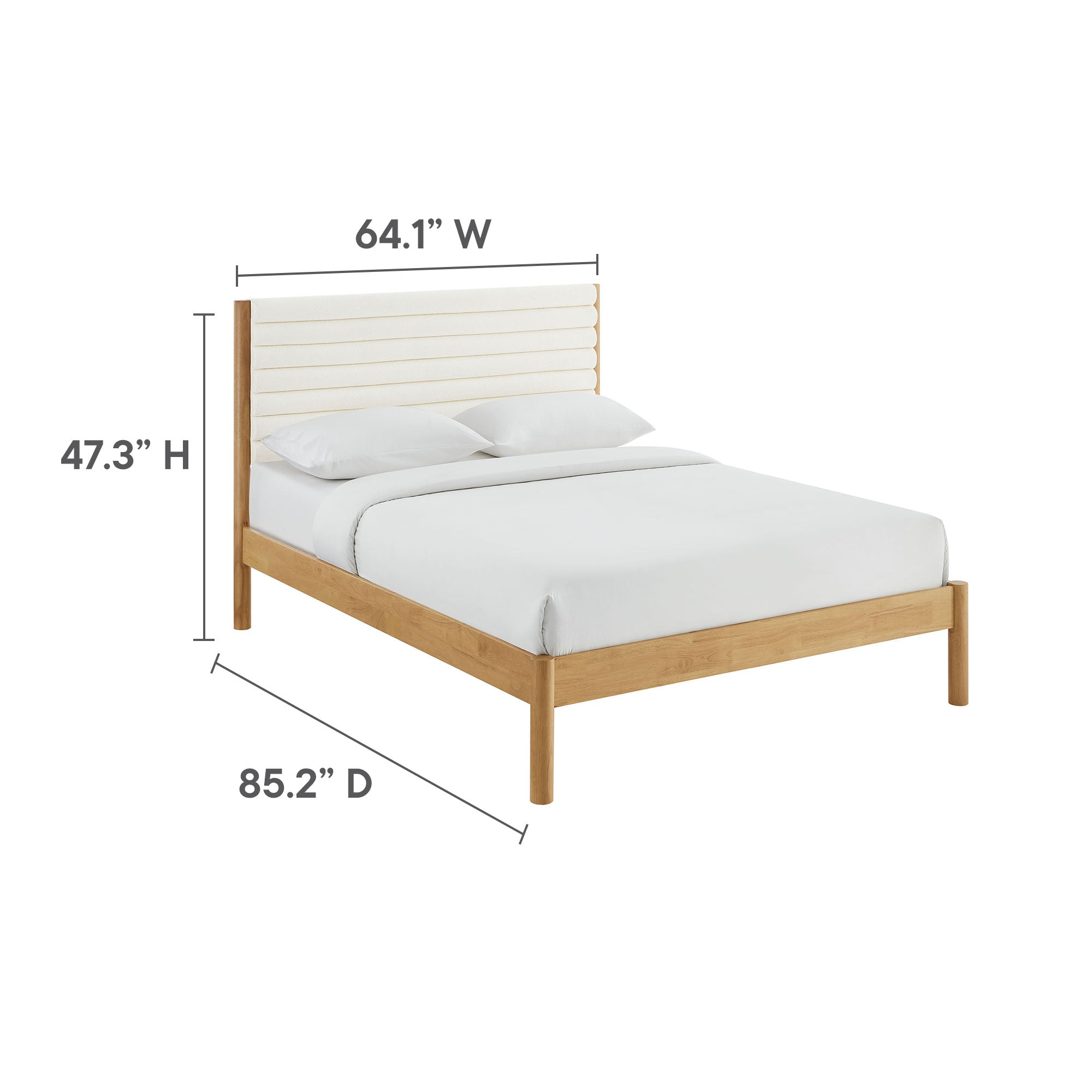 Olea Channel Tufted Boucle Solid Wood Queen Platform Bed by Modway - Best Buy Furniture