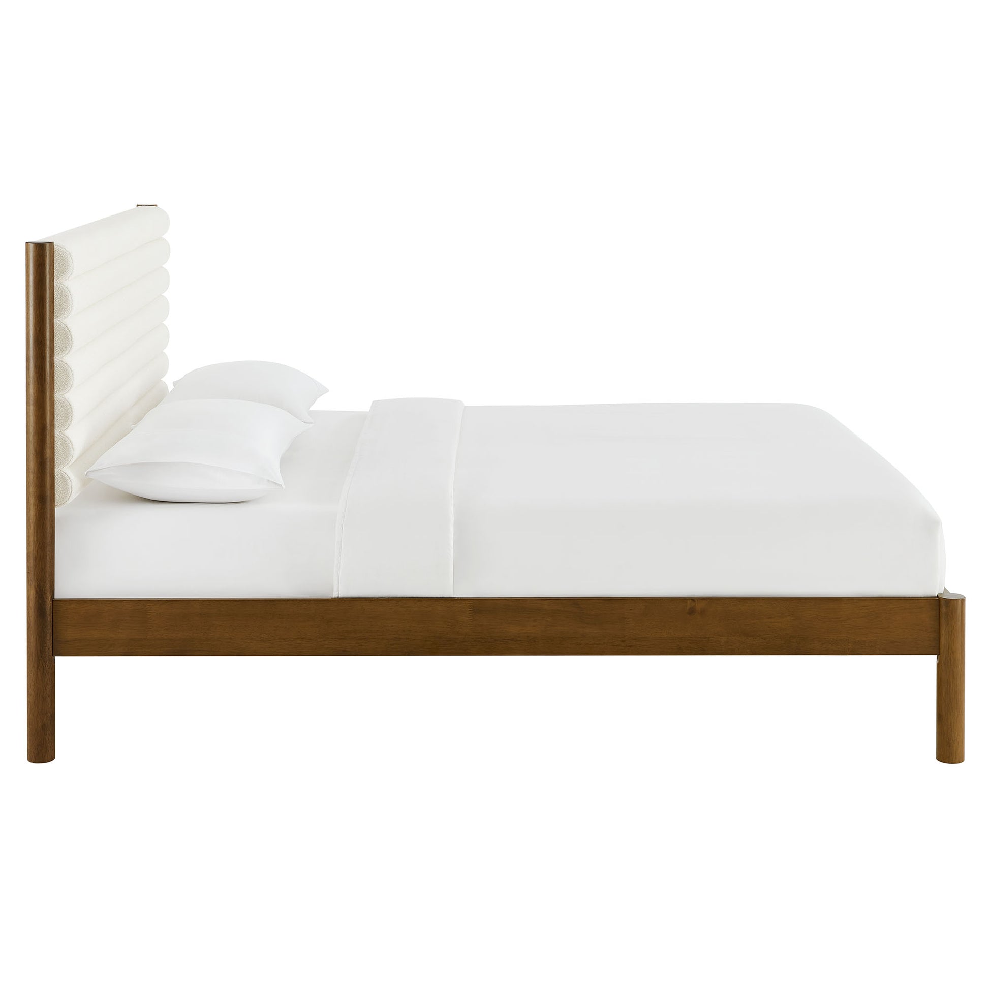 Olea Channel Tufted Boucle Solid Wood Queen Platform Bed by Modway - Best Buy Furniture