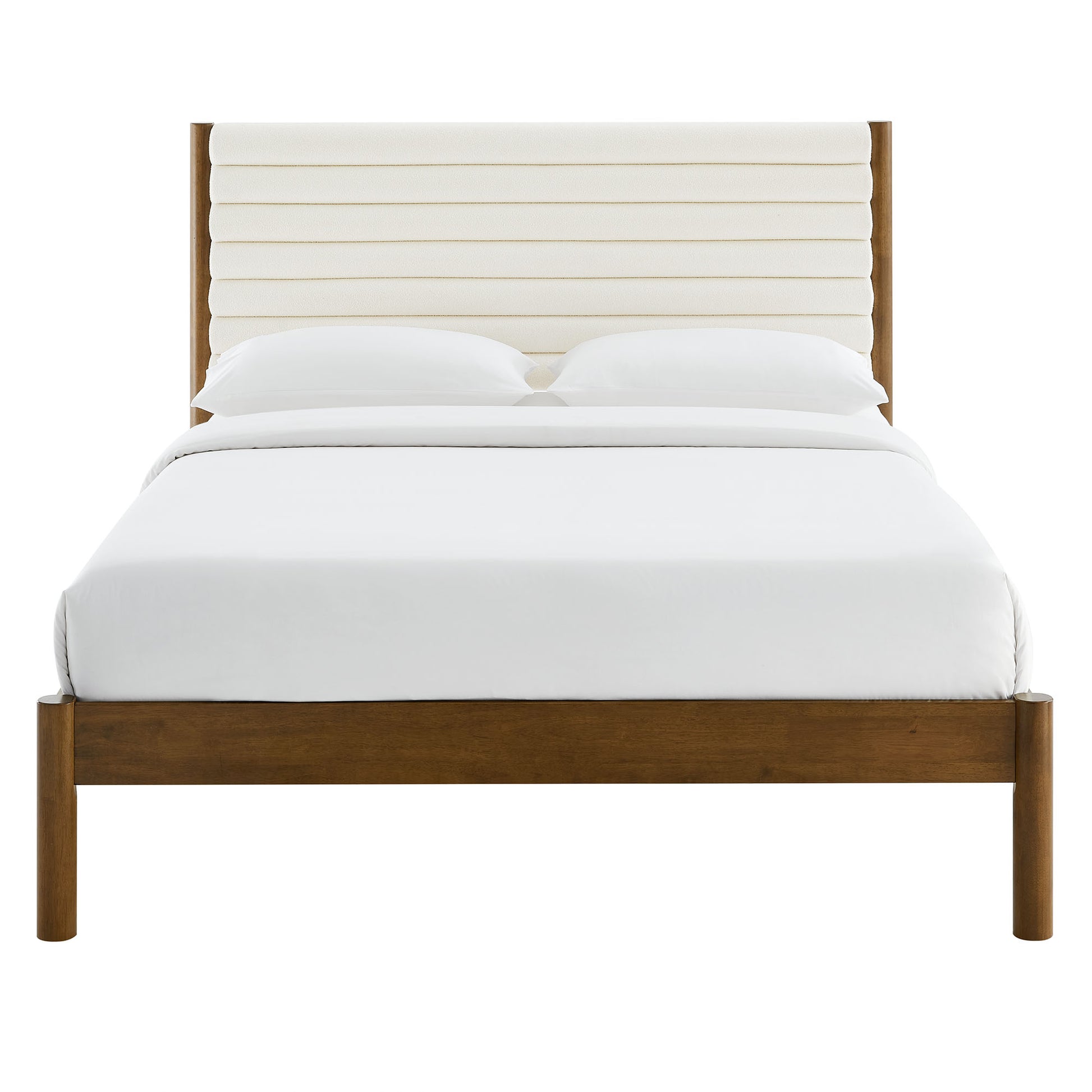 Olea Channel Tufted Boucle Solid Wood Queen Platform Bed by Modway - Best Buy Furniture