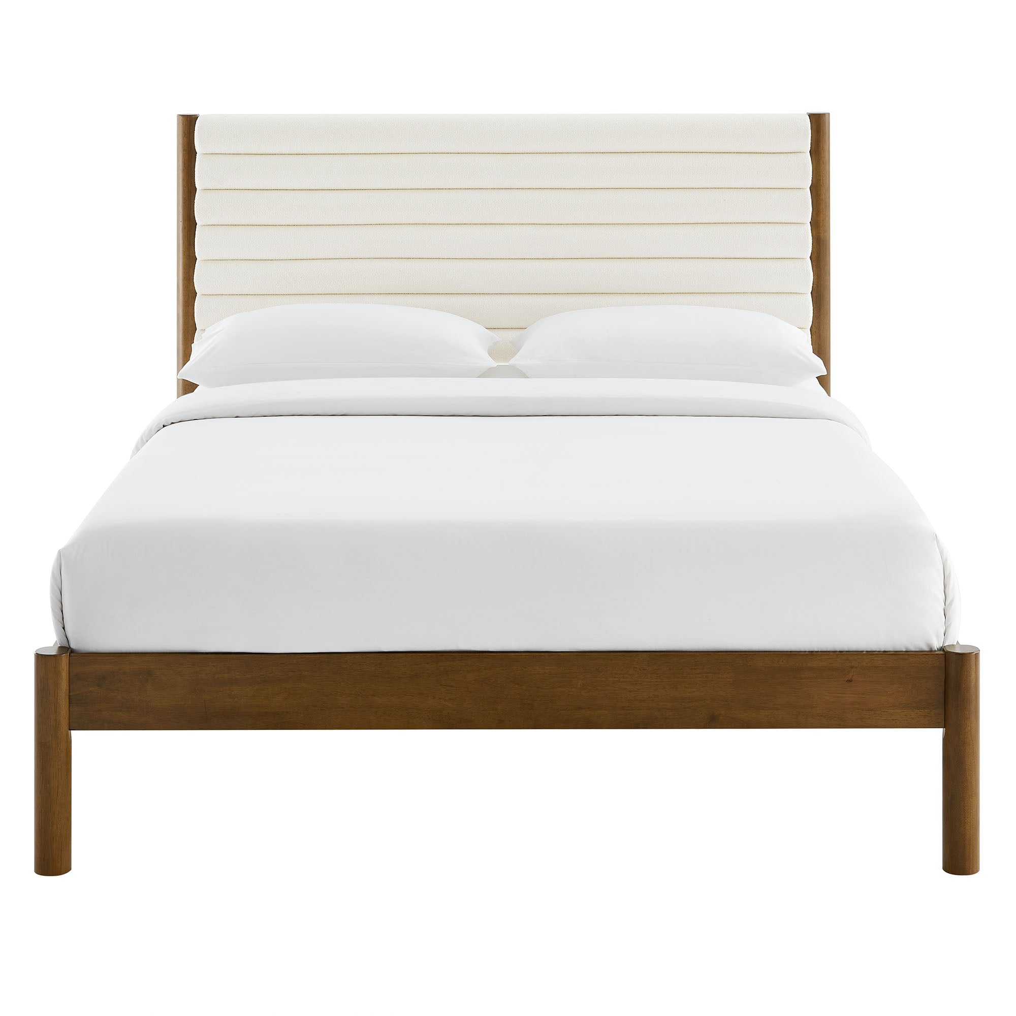 Olea Channel Tufted Boucle Solid Wood Queen Platform Bed by Modway - Best Buy Furniture