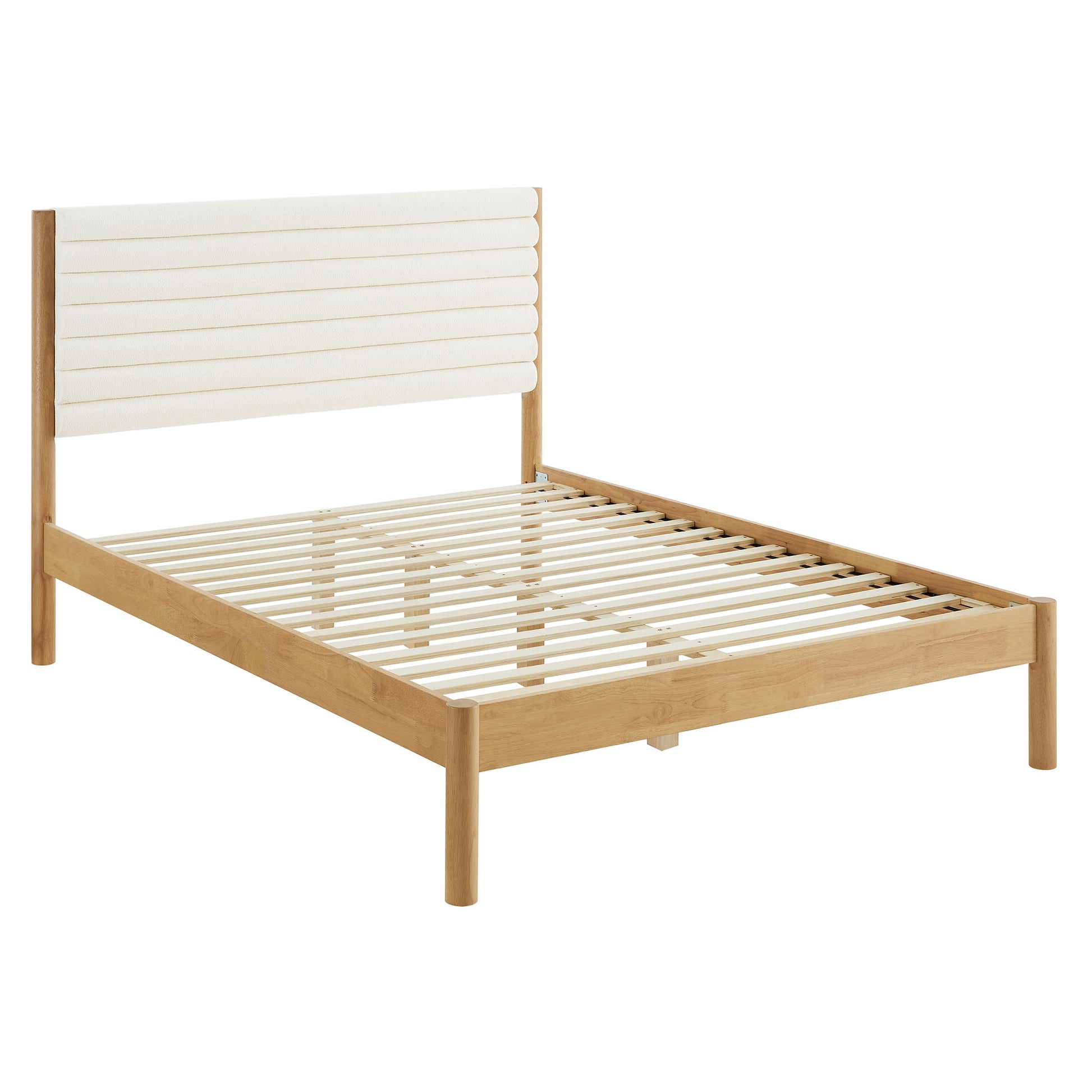 Olea Channel Tufted Boucle Solid Wood King Platform Bed by Modway - Best Buy Furniture