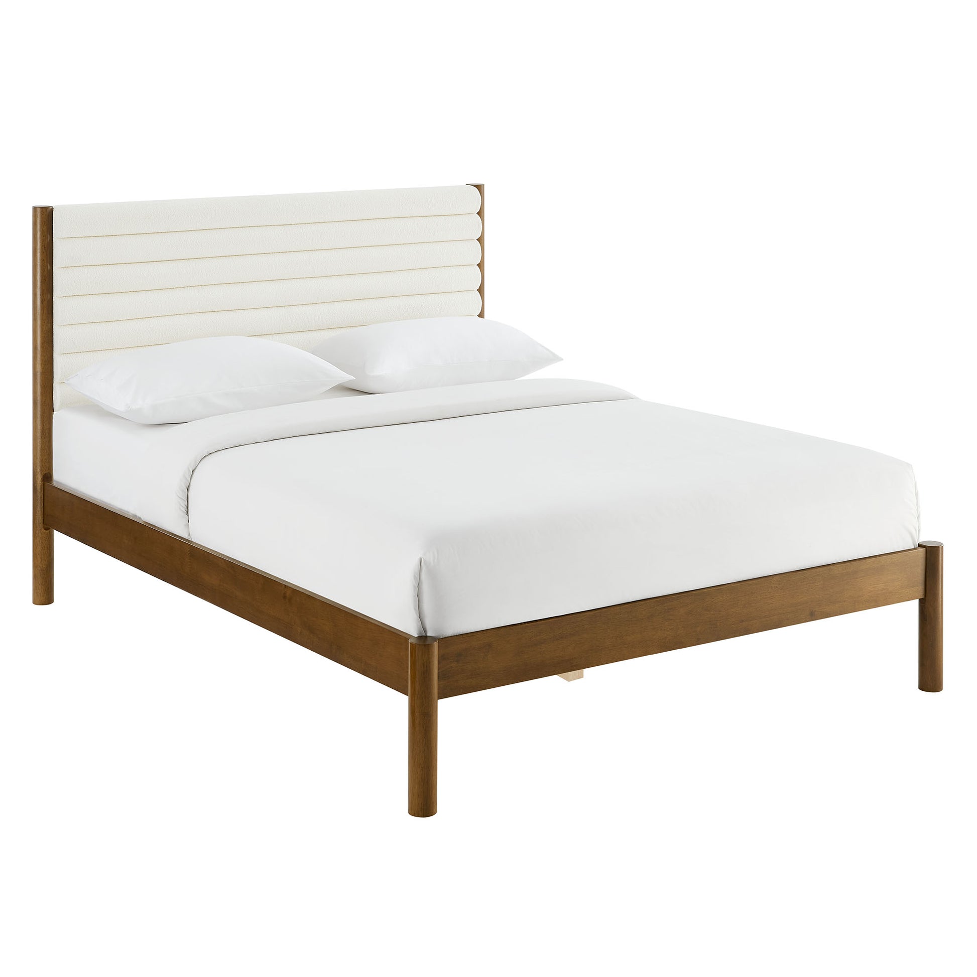Olea Channel Tufted Boucle Solid Wood King Platform Bed by Modway - Best Buy Furniture