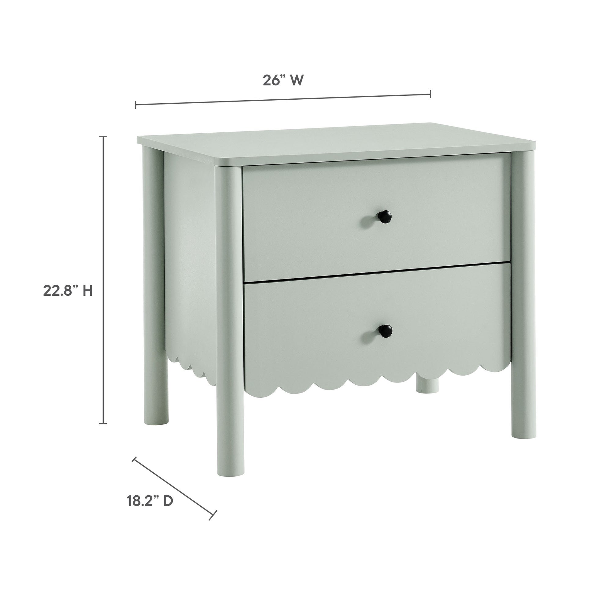 Emmeline Scalloped 2-Drawer Nightstand by Modway - Best Buy Furniture