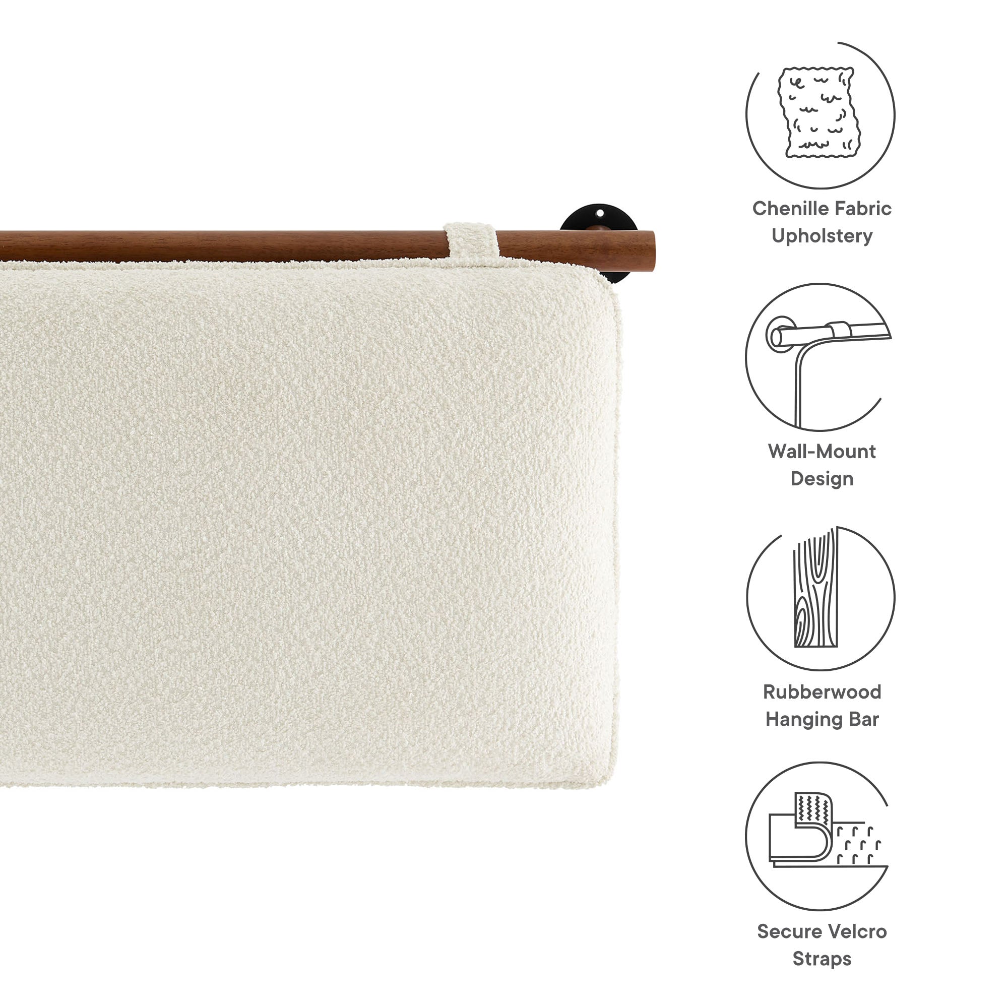 Anela Wall-Mounted Chenille Upholstered Full Headboard by Modway