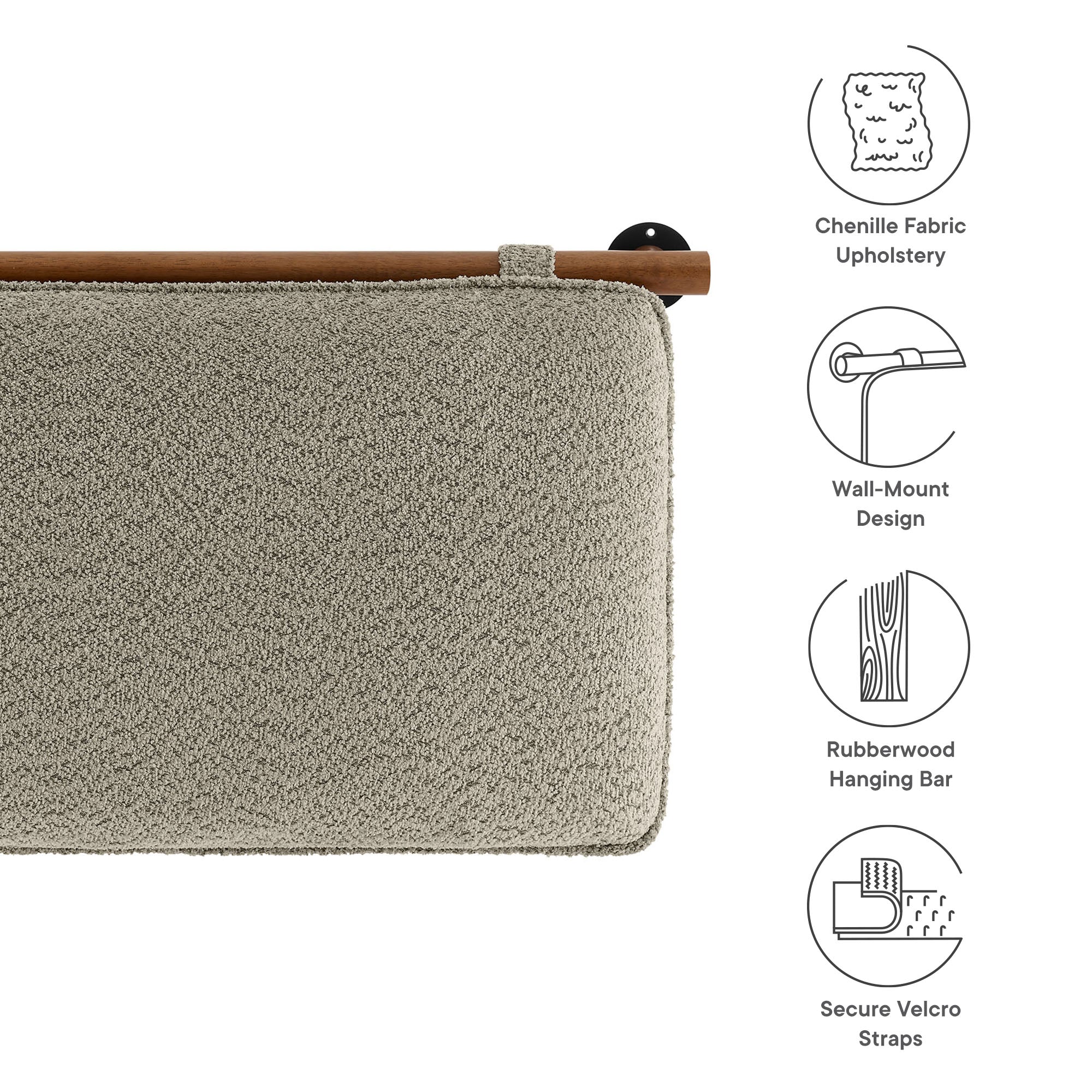 Anela Wall-Mounted Chenille Upholstered Full Headboard by Modway - Best Buy Furniture