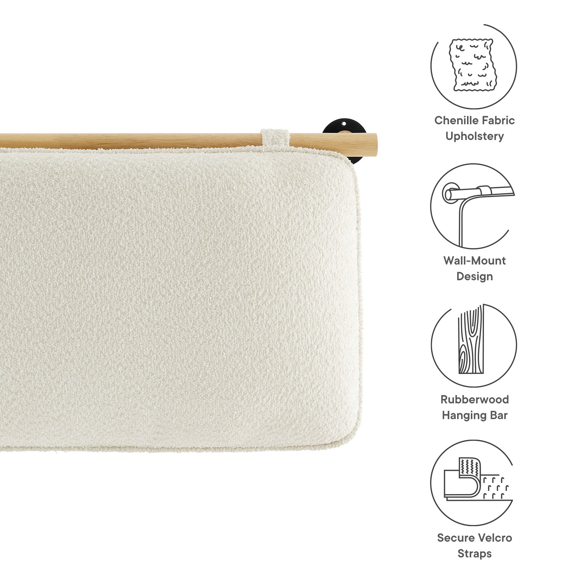 Anela Wall-Mounted Chenille Upholstered King Size Headboard by Modway