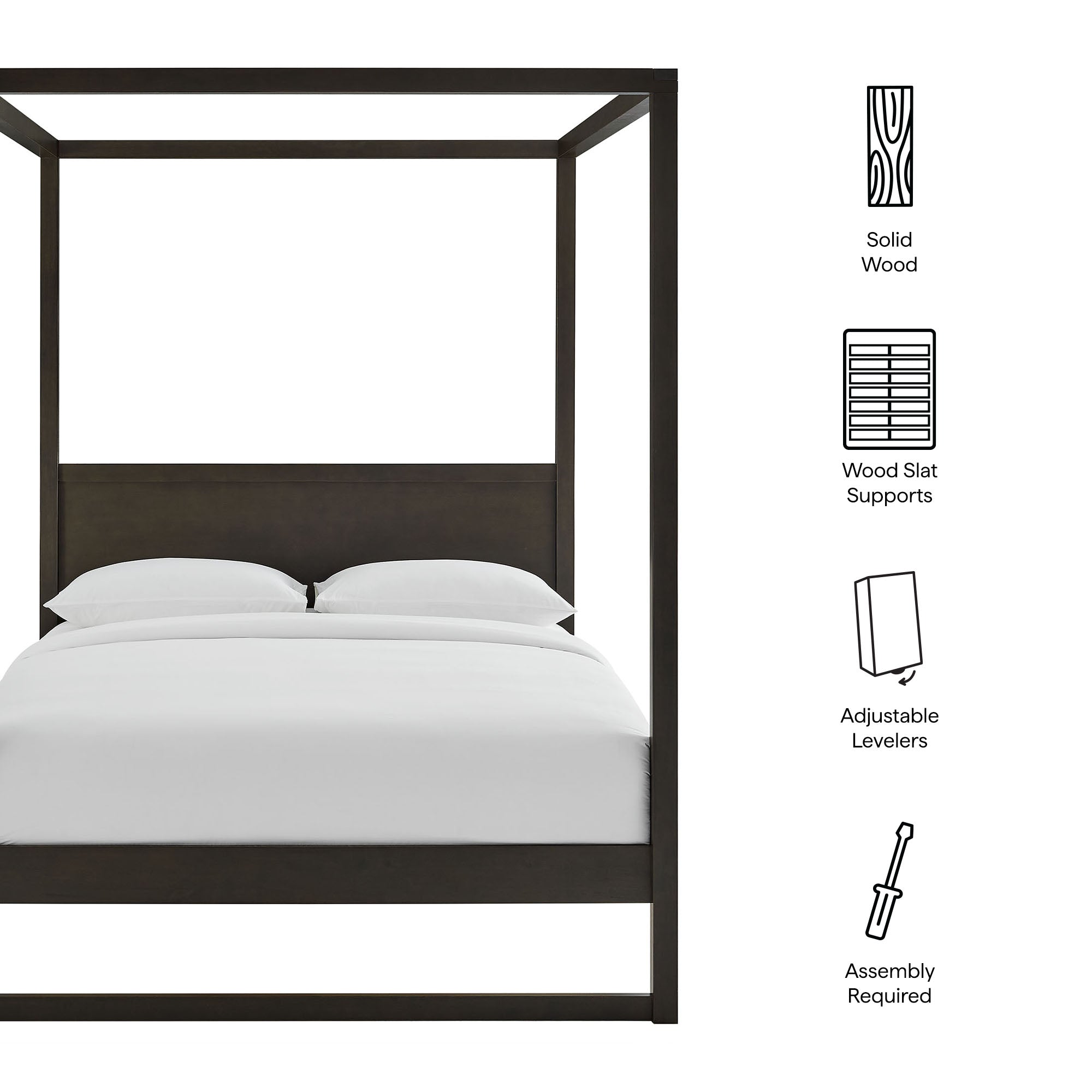 Alva King Wood Canopy Platform Bed by Modway