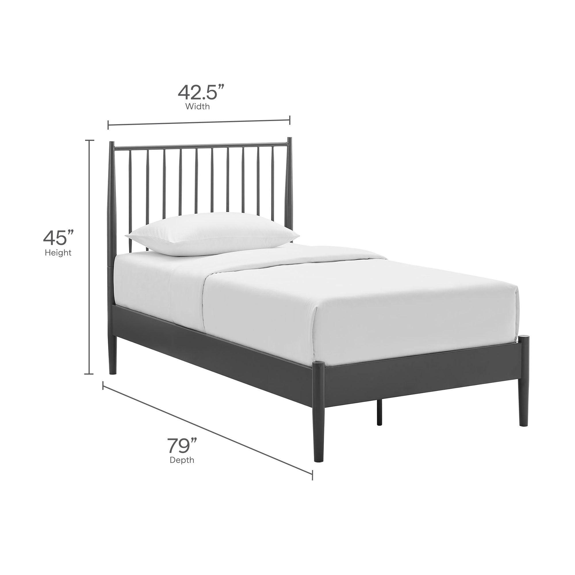 Adair Spindle Metal Twin Platform Bed by Modway