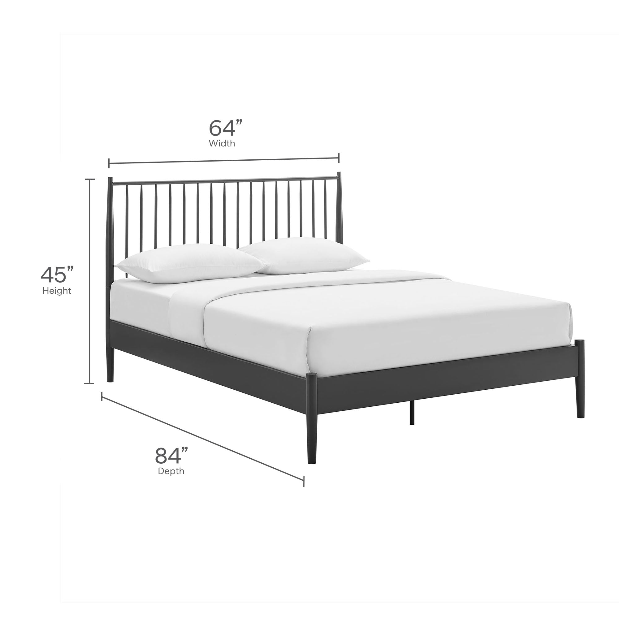 Adair Spindle Metal Queen Platform Bed by Modway