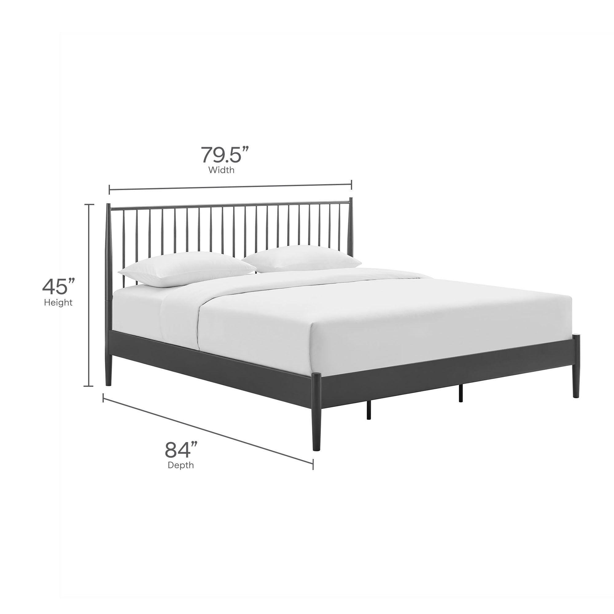 Adair Spindle Metal King Platform Bed by Modway