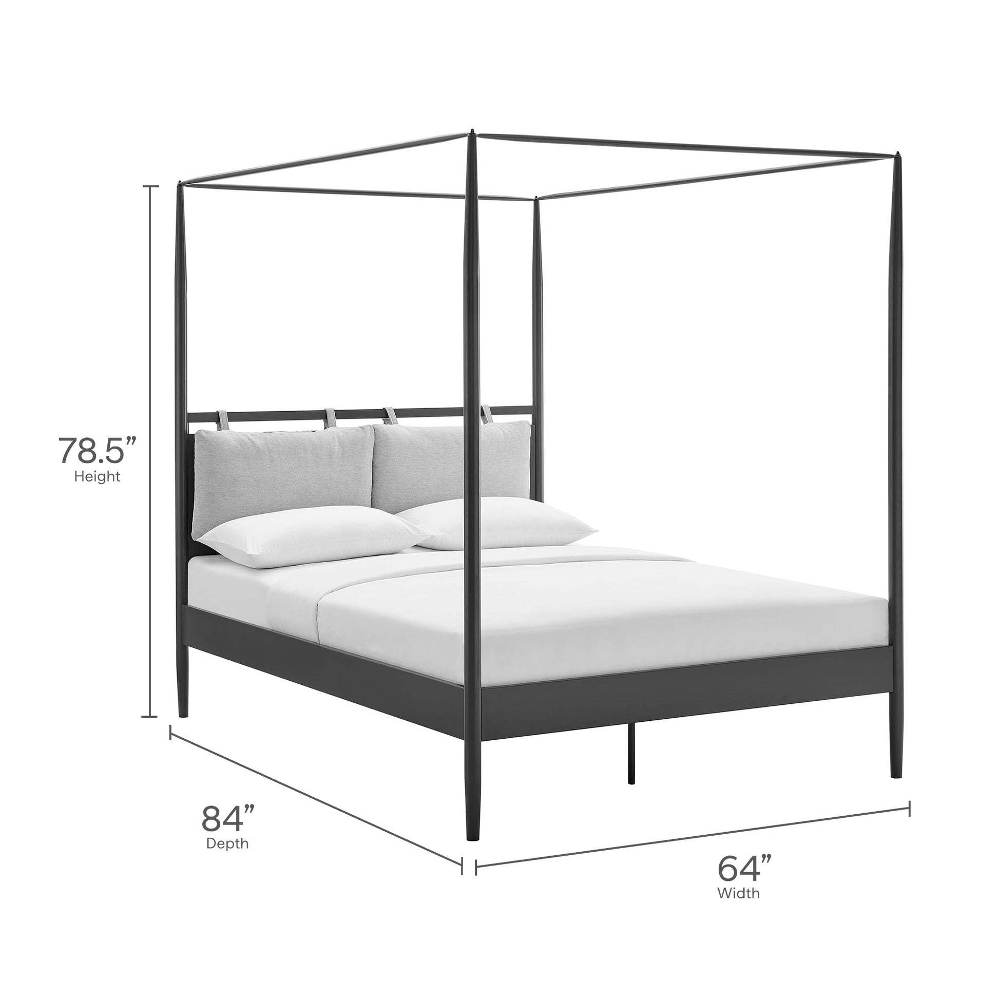 Marlowe 4-Poster Canopy Metal Queen Platform Bed by Modway - Best Buy Furniture
