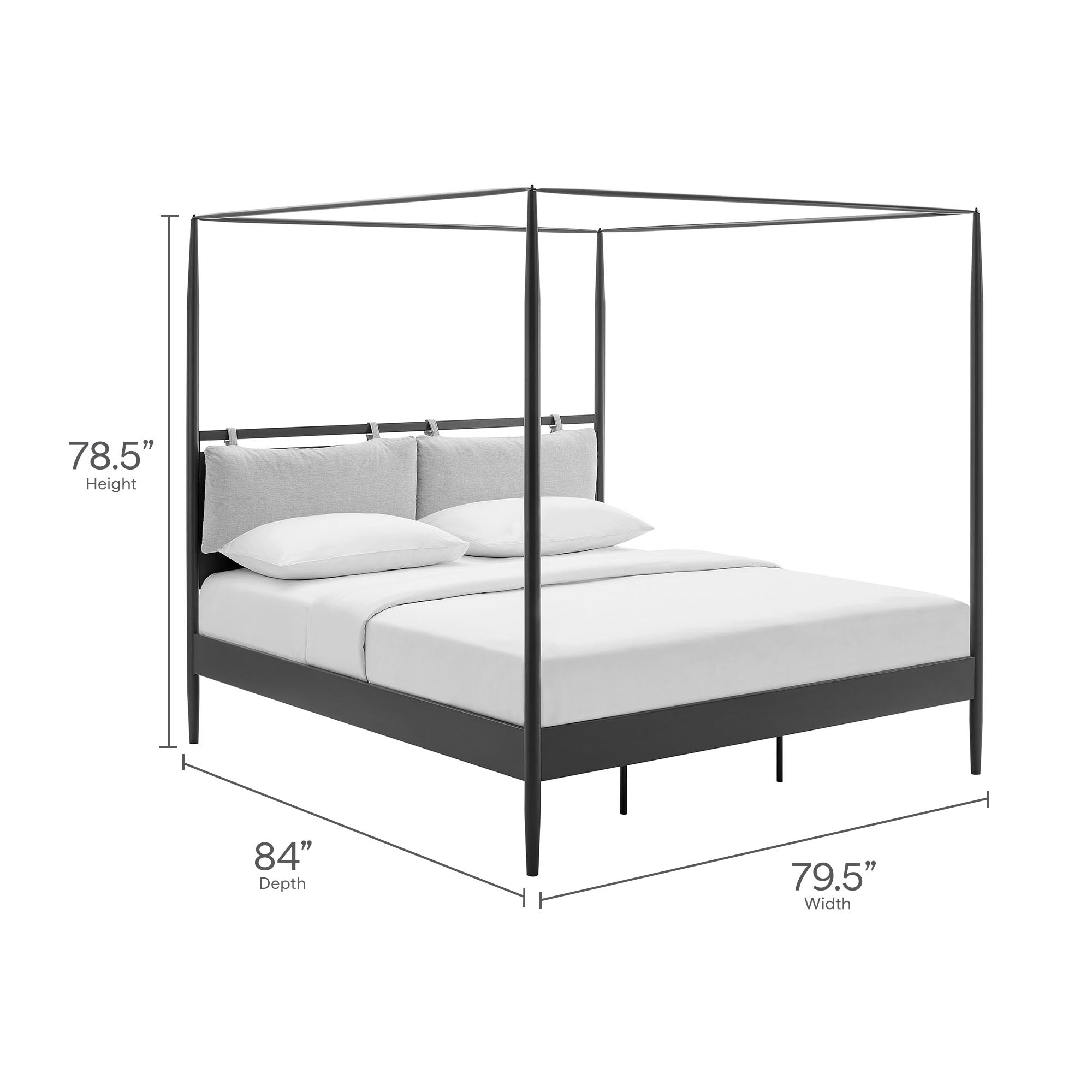 Marlowe 4-Poster Canopy Metal King Platform Bed by Modway