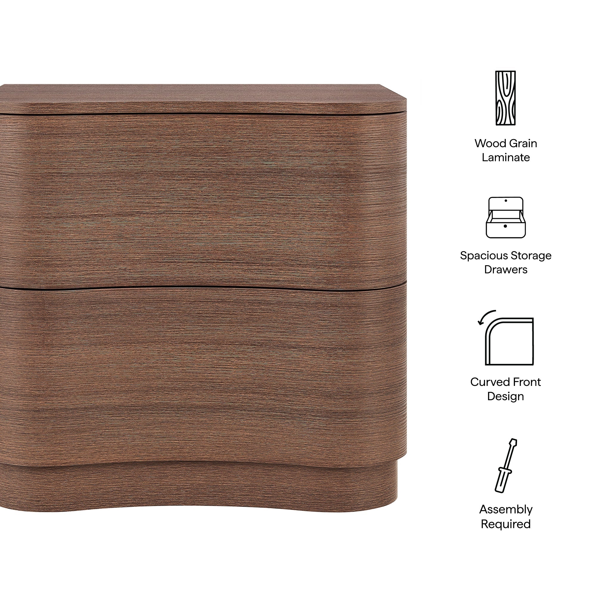 Mirae 2-Drawer Curved