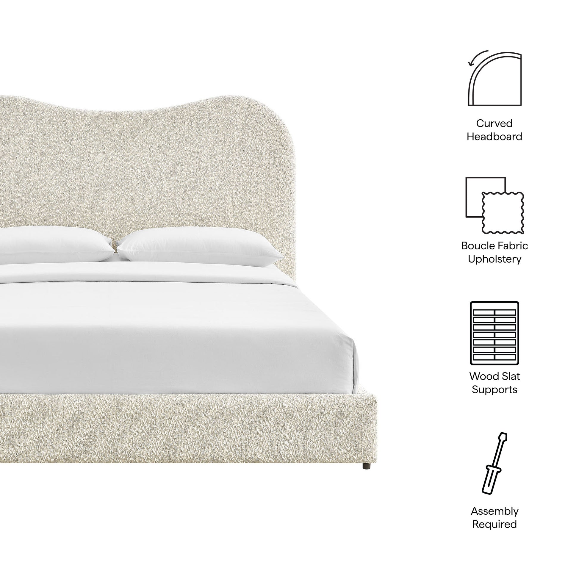 Seluna Boucle Queen Platform Bed by Modway - Best Buy Furniture