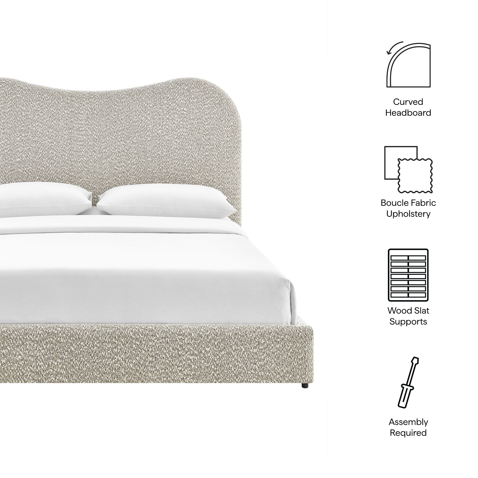 Seluna Boucle Queen Platform Bed by Modway