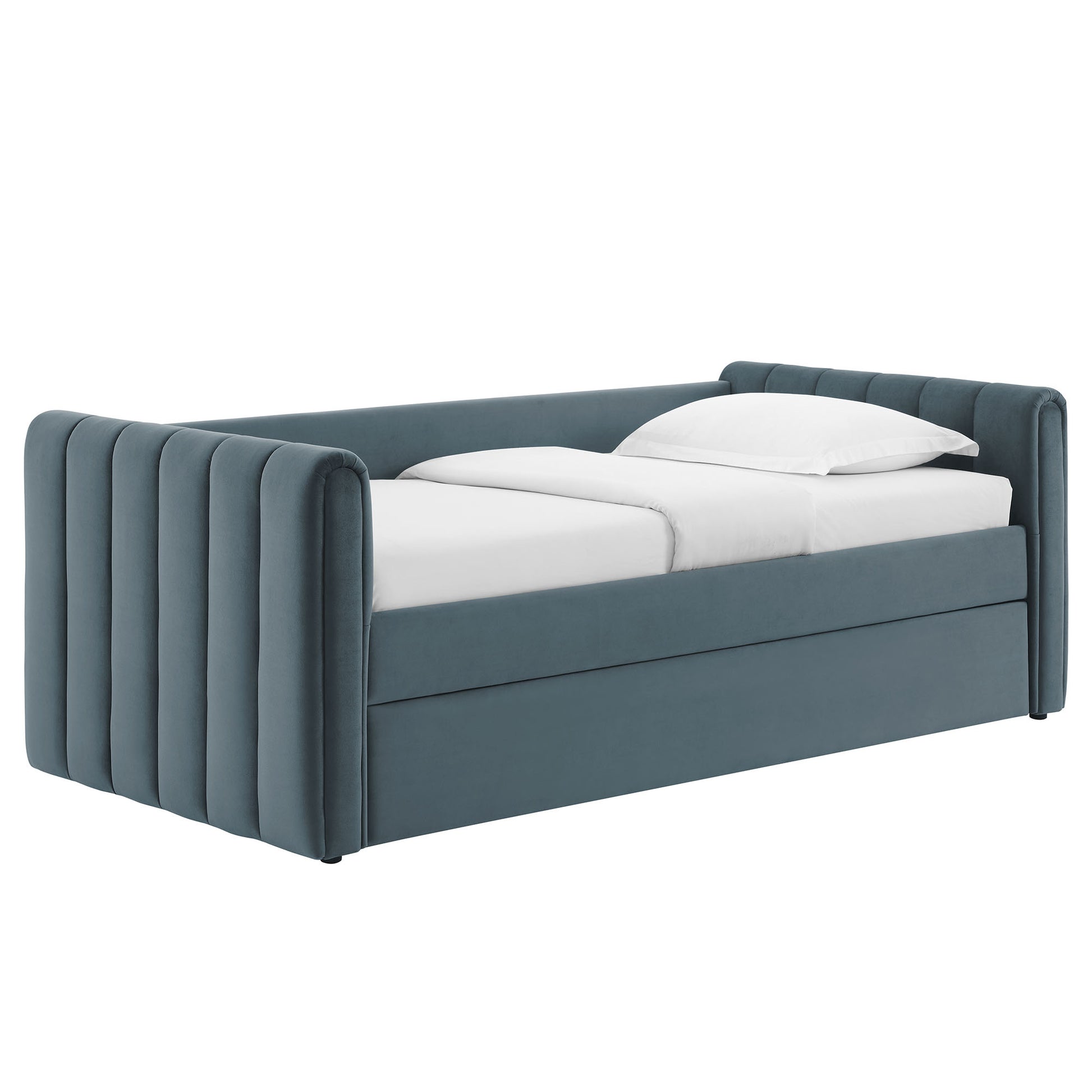 Veyla Channel Tufted Performance Velvet Twin Daybed With Trundle by Modway - Best Buy Furniture