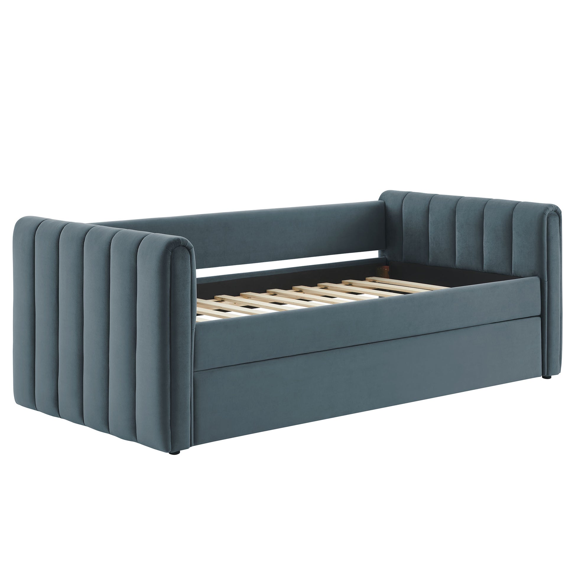 Veyla Channel Tufted Performance Velvet Twin Daybed With Trundle by Modway - Best Buy Furniture