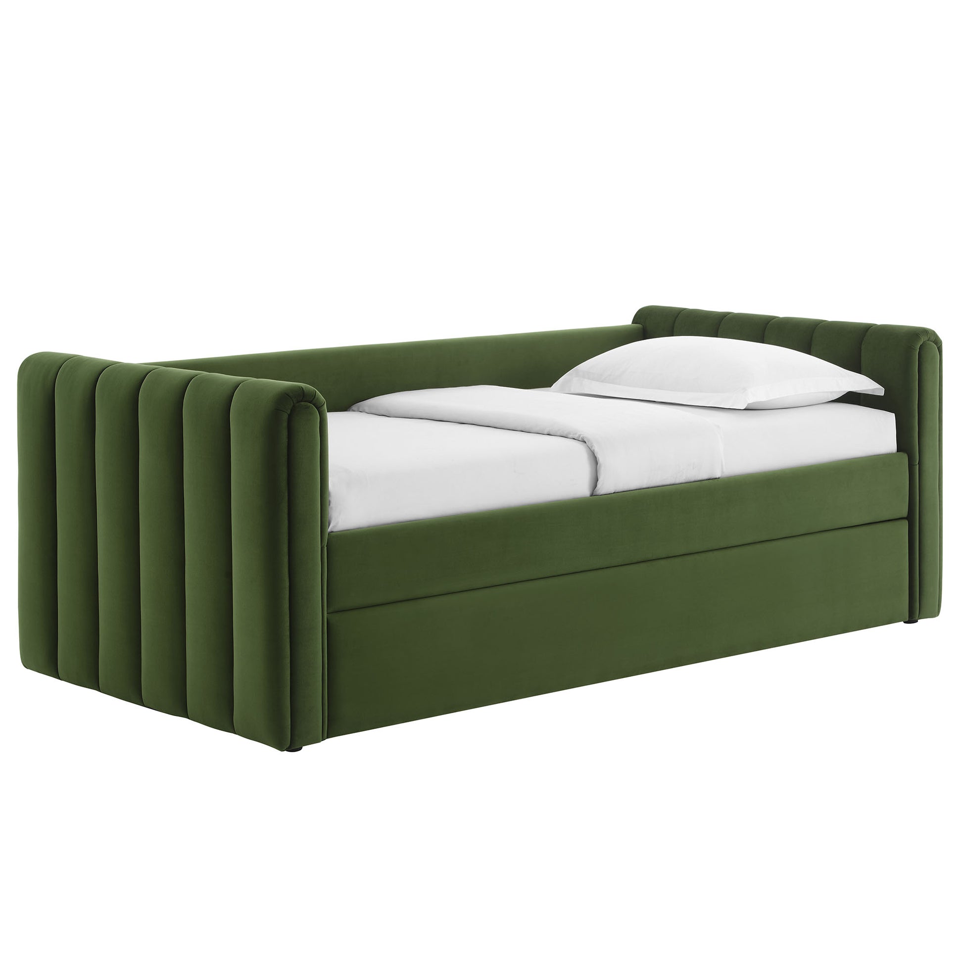 Veyla Channel Tufted Performance Velvet Twin Daybed With Trundle by Modway - Best Buy Furniture